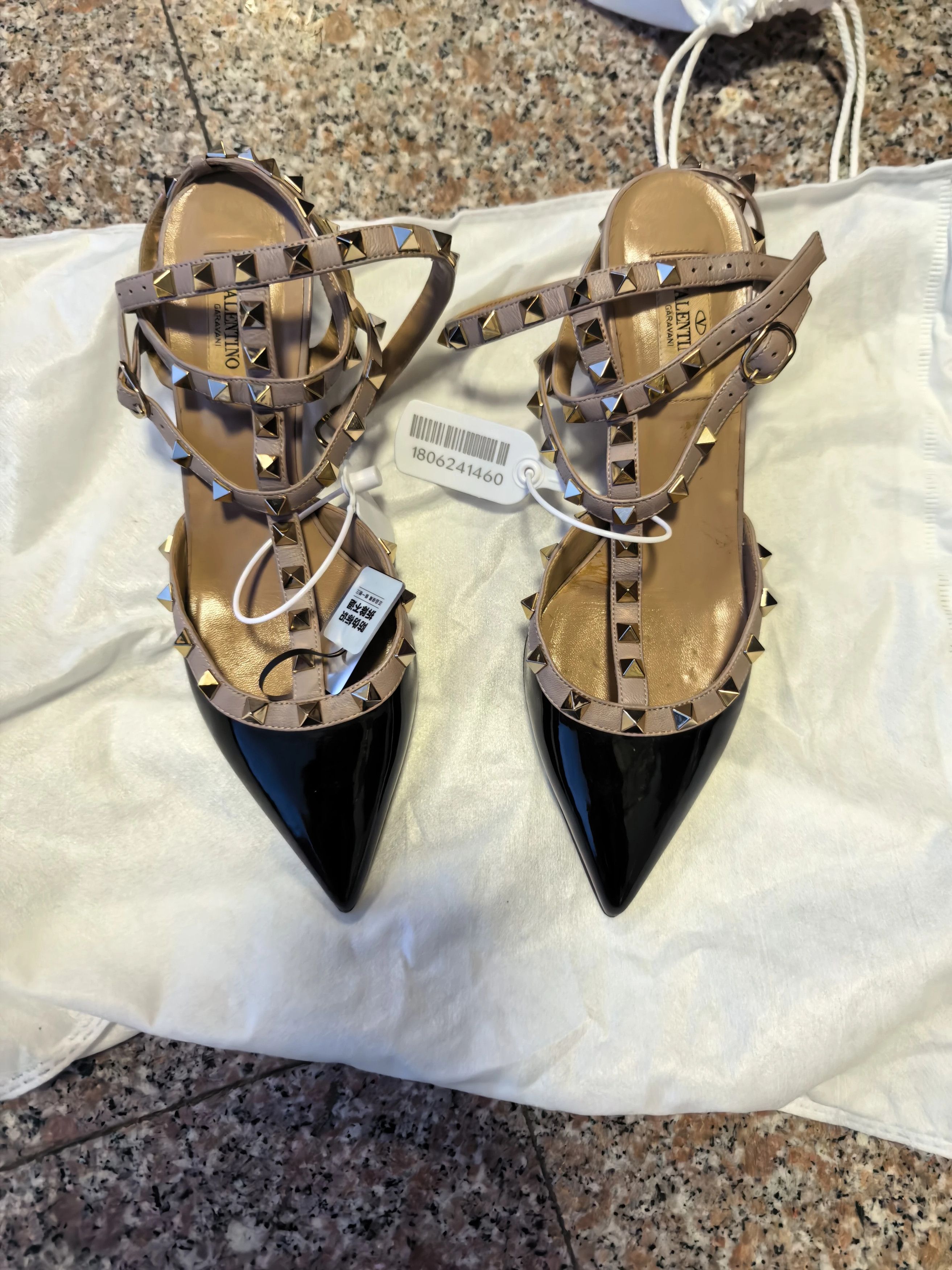 Valentino Valentino 3-Ring Patent Leather Stud Heels Size 38 Size US 7.5 / IT 37.5 - 1 Thumbnail