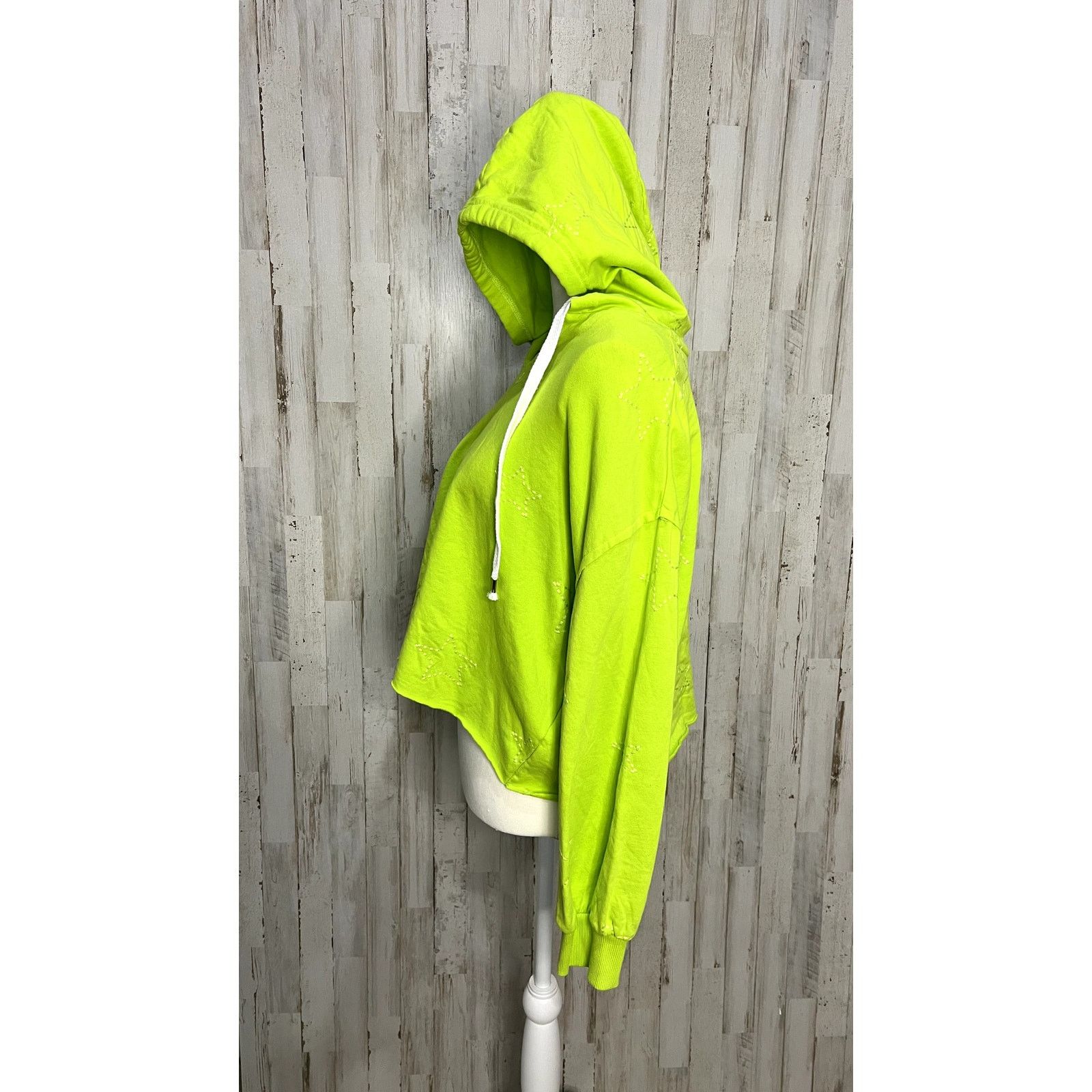 Anthropologie Saturday Sunday Women's Small Green Cropped Oversized Hoodie Size S / US 4 / IT 40 - 5 Thumbnail