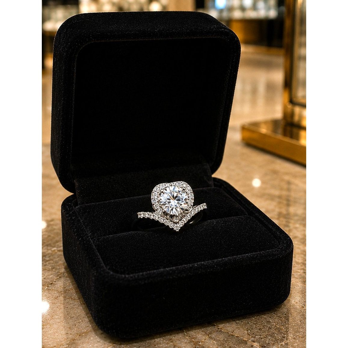 Other 1 carat Moissanite Heart Shaped Cut Ring 8 Size ONE SIZE - 1 Thumbnail
