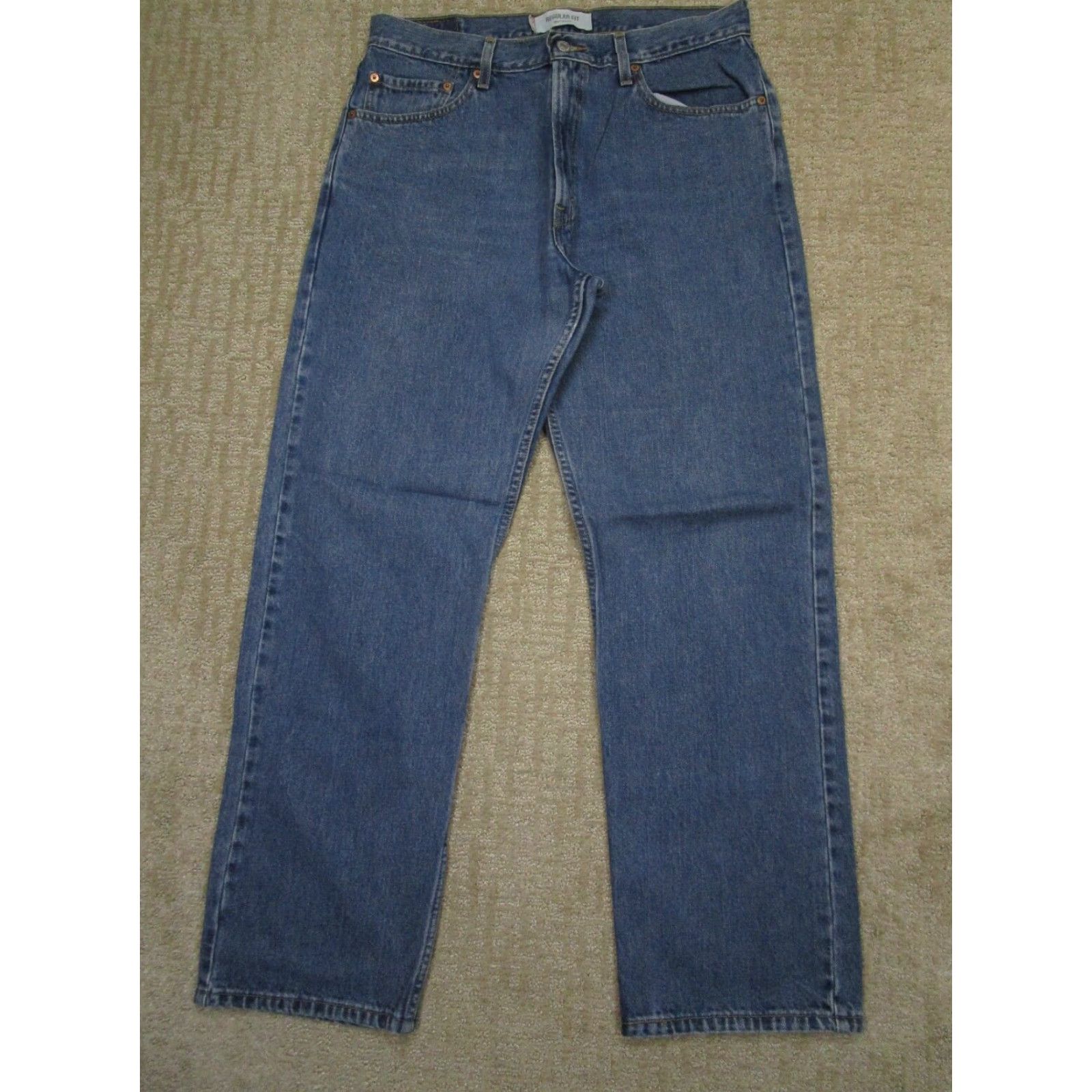 Levi's VINTAGE Levi's 505 Jeans Men 36x30 Blue Regular Fit Denim Pants Dark Wash Leather Logo 90s 00s Mens Size US 36 / EU 52 - 2 Thumbnail