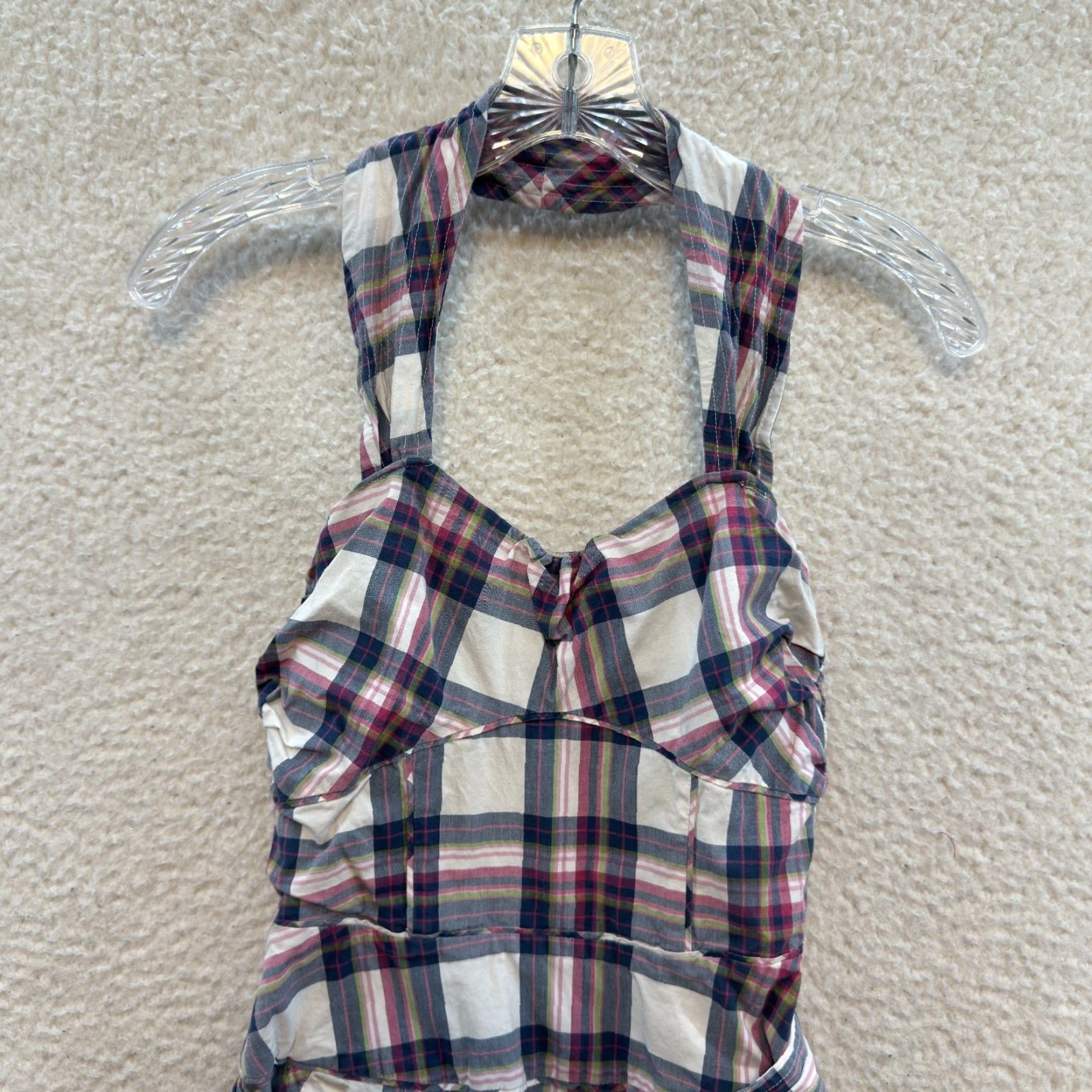 Vintage VINTAGE Y2K Halter Mini Dress XS Tartan Plaid Bustier Mod Western Pockets Size XS / US 0-2 / IT 36-38 - 3 Thumbnail