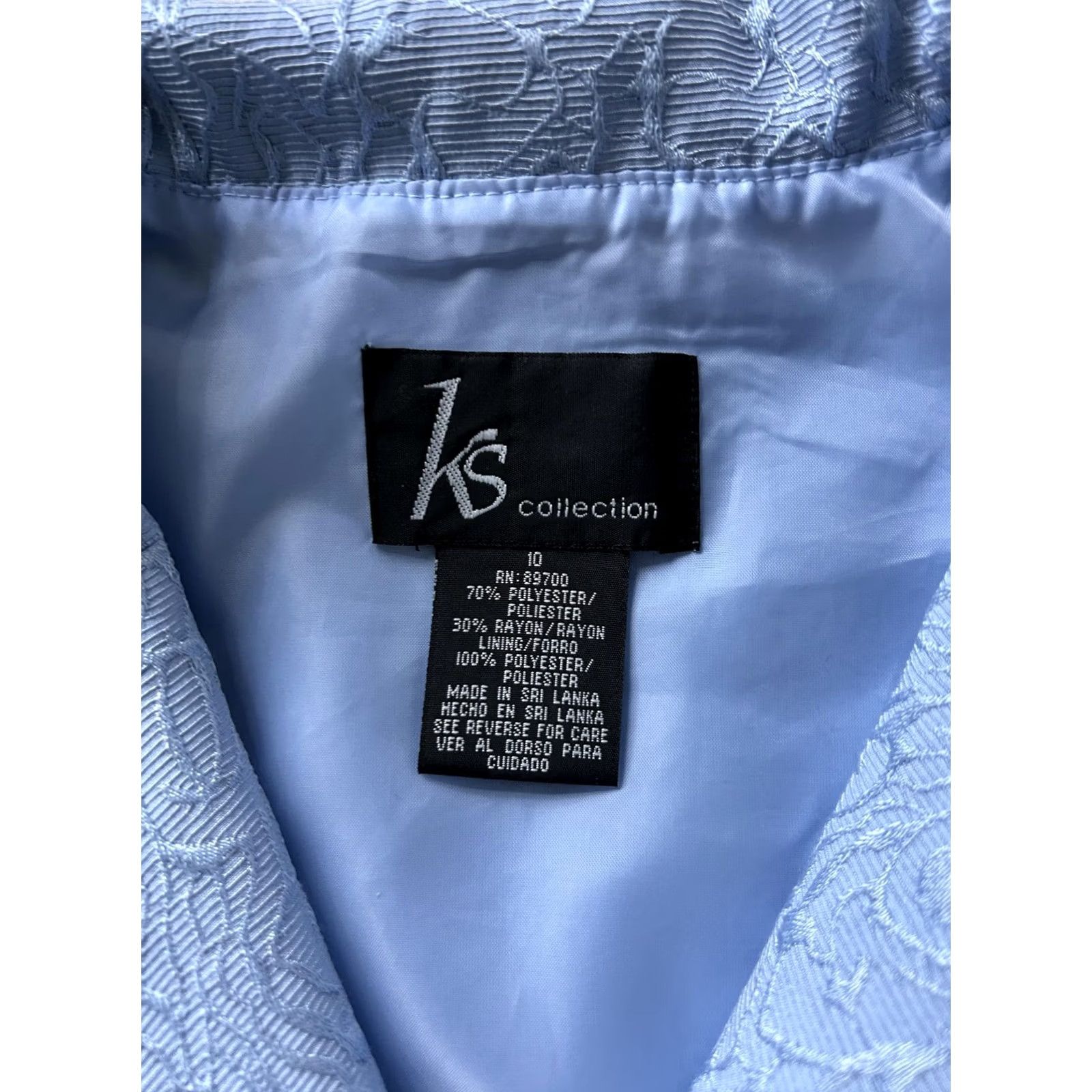 Vintage KS Collection Blazer Jacket Womens 10 Blue Floral Jacquard Lined Dressy Shirt/Blazer Style Women 10 Blue Floral Jacquard Lined Dressy Size L / US 10 / IT 46 - 3 Thumbnail