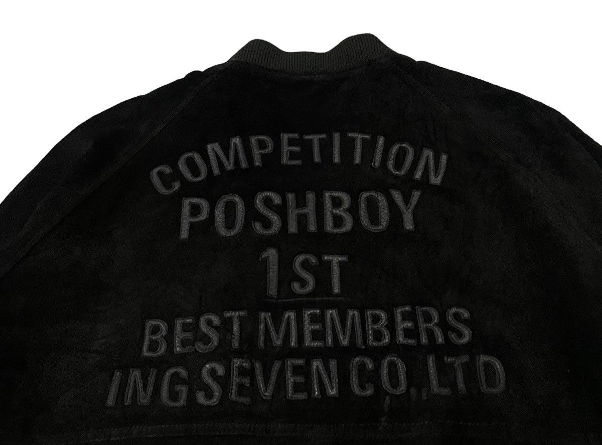 Japanese Brand Vintage Poshboy Blackout Pig Skin Leather Varsity Jacket Size US L / EU 52-54 / 3 - 17 Thumbnail