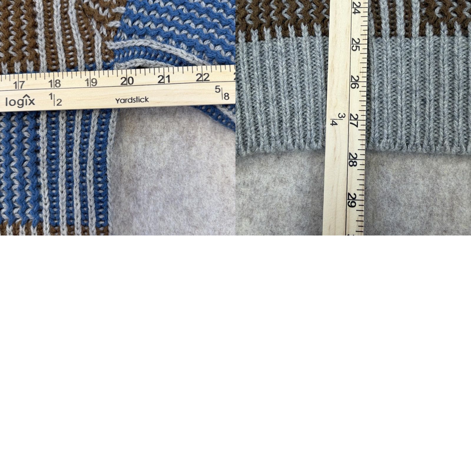 Vintage VINTAGE St. Johns Bay Sweater Mens Large Blue Brown Wool Striped Made USA 90s Size US L / EU 52-54 / 3 - 8 Thumbnail