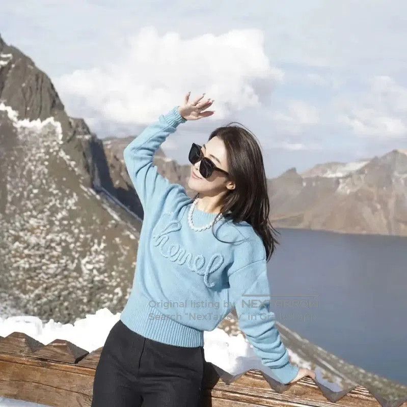 Chanel Chanel Blue Cashmere Sweater for Women . Size XL / US 12-14 / IT 48-50 - 7 Thumbnail