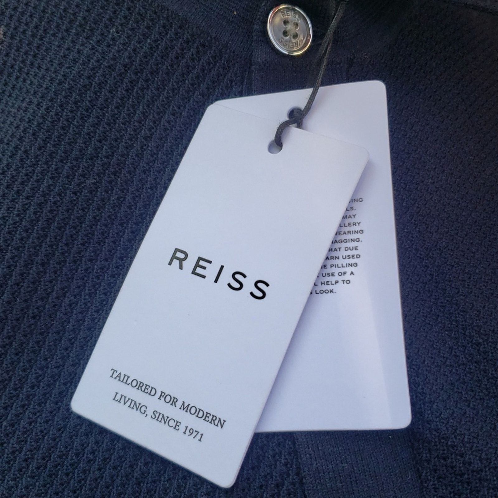 Reiss REISS Bravo Cotton Blend Textured Shirt, Size M Colour Navy Size US M / EU 48-50 / 2 - 10 Thumbnail