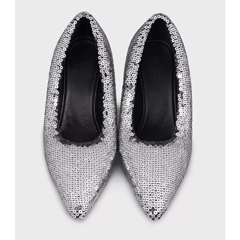 Balenciaga Balenciaga Gray Sequin Stiletto Pumps Size 39 Size US 8 / IT 38 - 3 Thumbnail