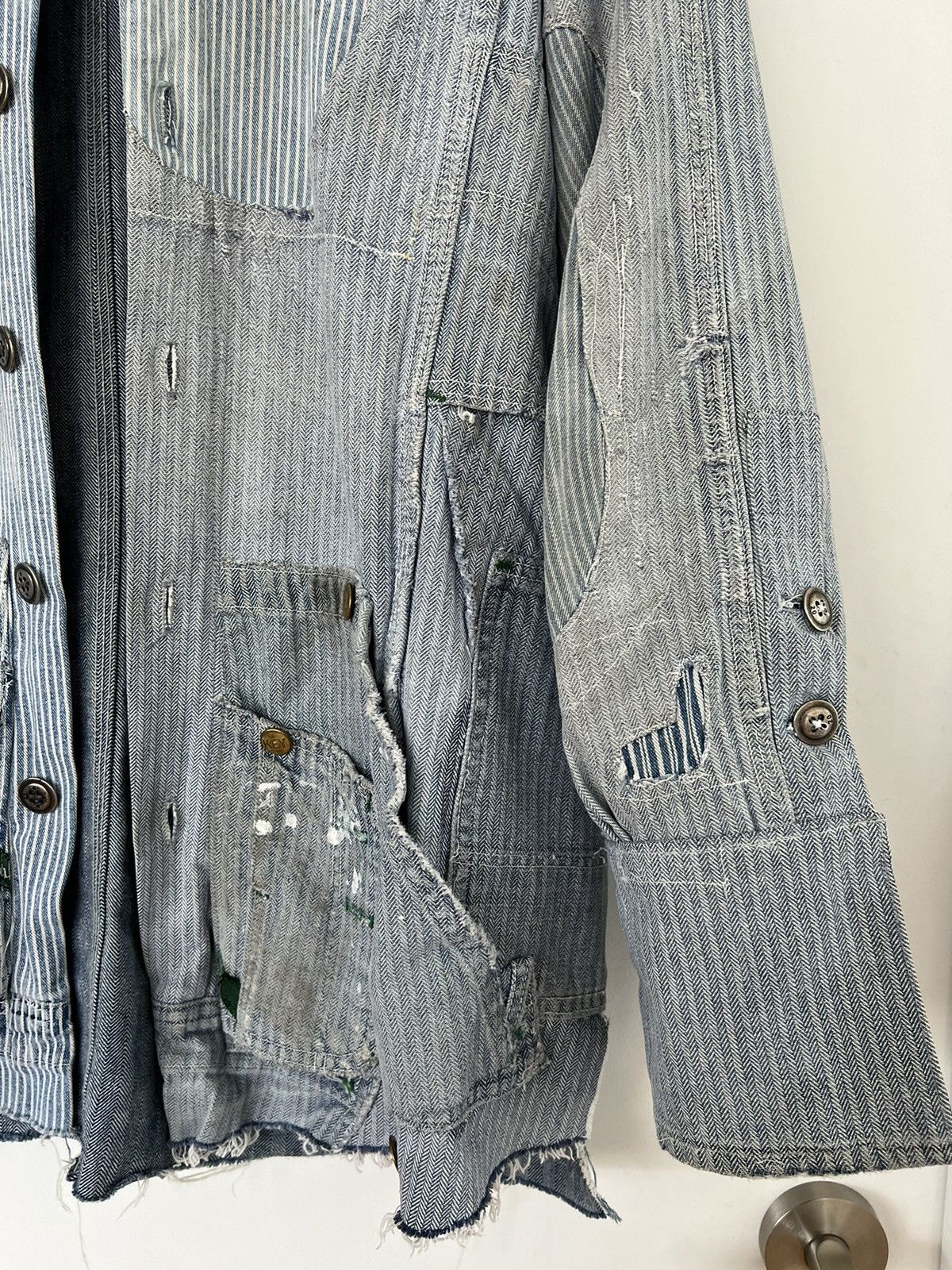 Greg Lauren Greg Lauren Denim Engineer Herringbone Shawl Boxy Jacket Size US S / EU 44-46 / 1 - 7 Thumbnail