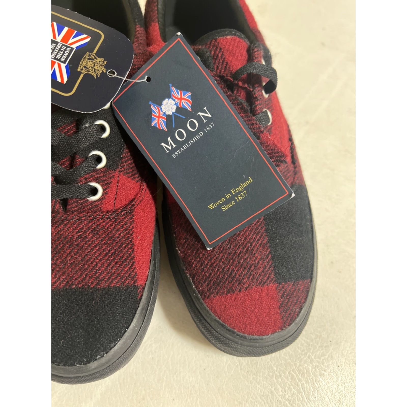 Polo Ralph Lauren Polo Ralph Lauren Moon Buffalo Plaid Tweed Wool Sneakers Mens Size 9 Multicolor Knit Textile Lace Up Shoes Size US M / EU 48-50 / 2 - 7 Thumbnail