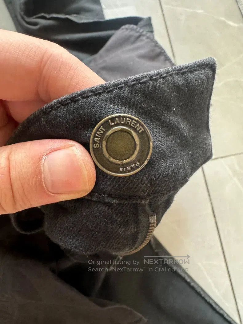 Saint Laurent Paris YSL Saint Laurent Distressed Black Jeans. Size US 31 - 8 Thumbnail