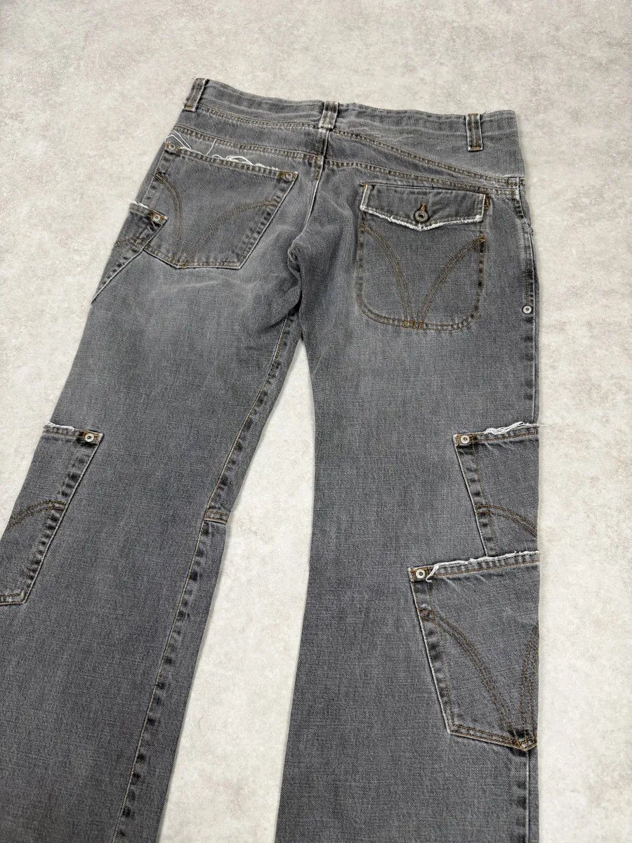 Dolce & Gabbana AW2004 Dolce & Gabbana Asymmetrical Grey Cargo Denim Jeans Size US 32 / EU 48 - 6 Thumbnail