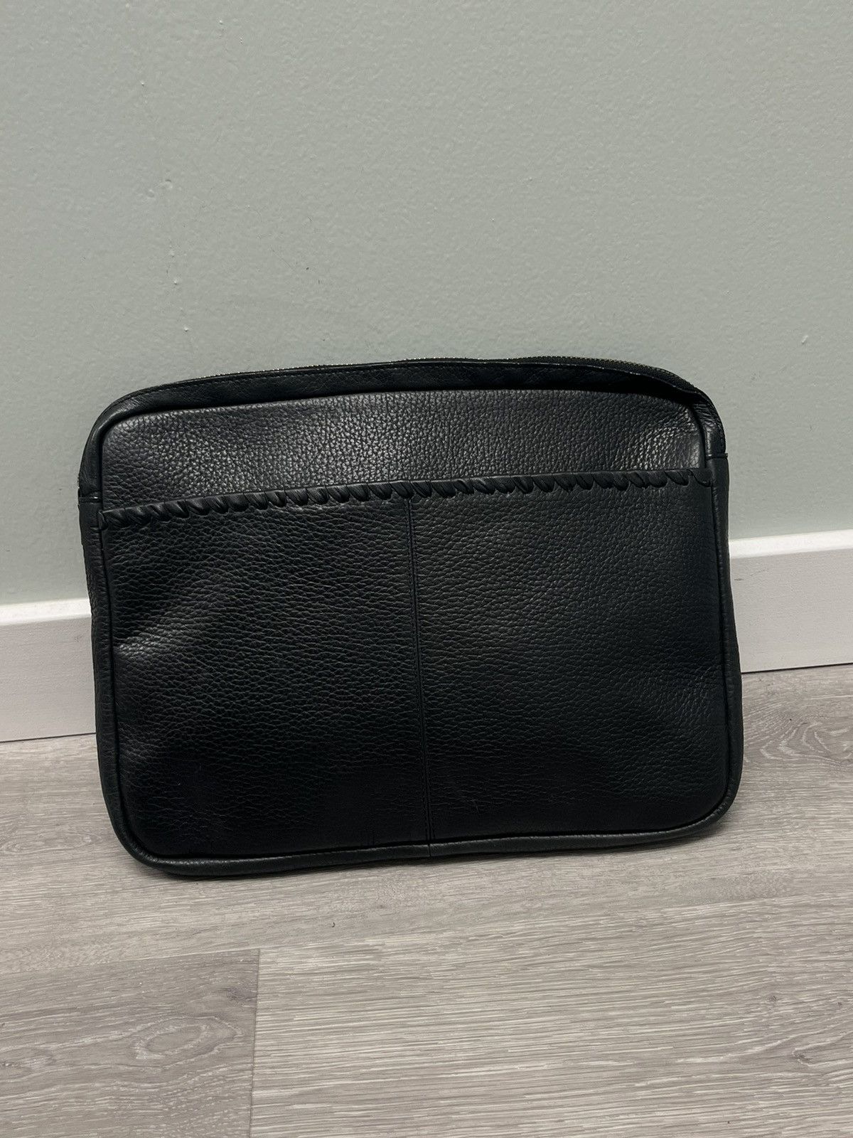 John Varvatos Leather Whipstitched Pouch Size ONE SIZE - 3 Thumbnail