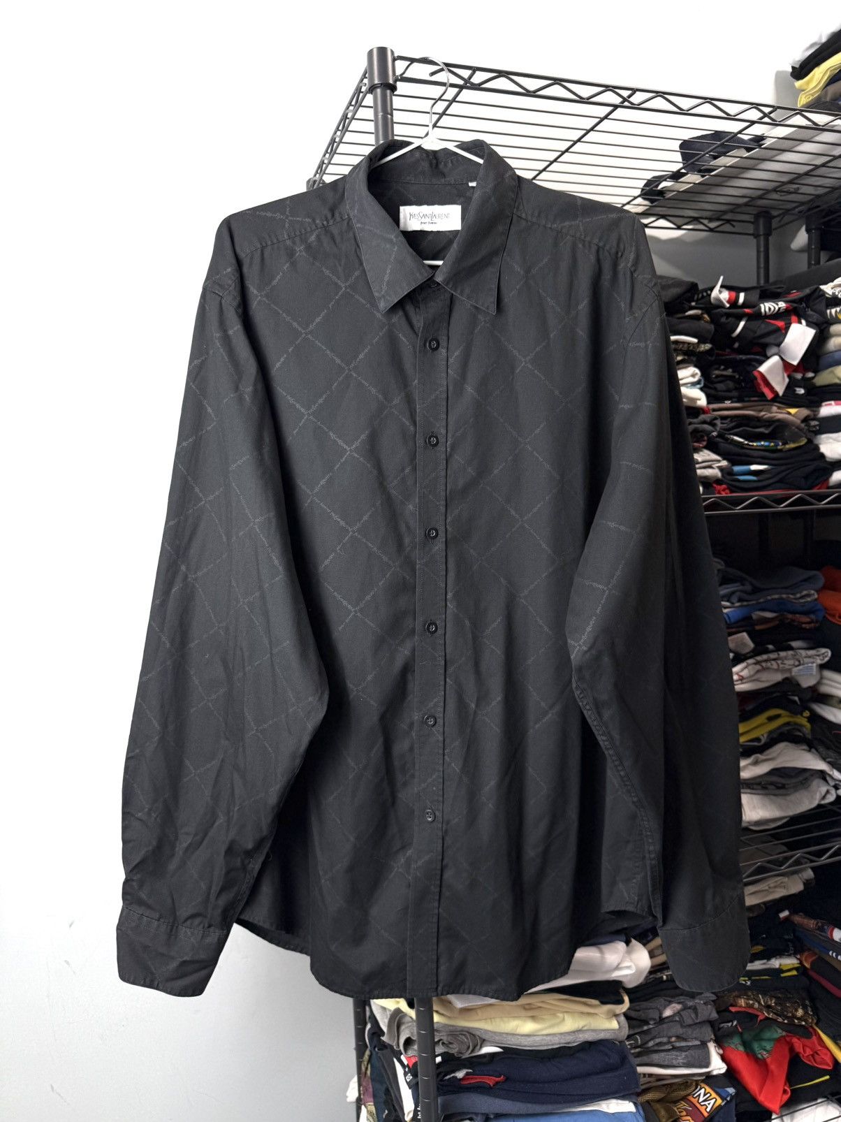 Yves Saint Laurent Vintage YSL Yves Saint Laurent Monogram Button Shirt Size US XL / EU 56 / 4 - 1 Thumbnail