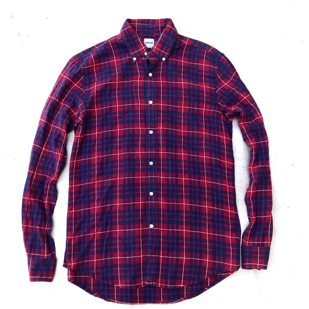 Aspesi × Flannel × Vintage Vintage aspesi alberto Aspesi Italy flannel Madrass Shirt Size US S / EU 44-46 / 1 - 1 Thumbnail