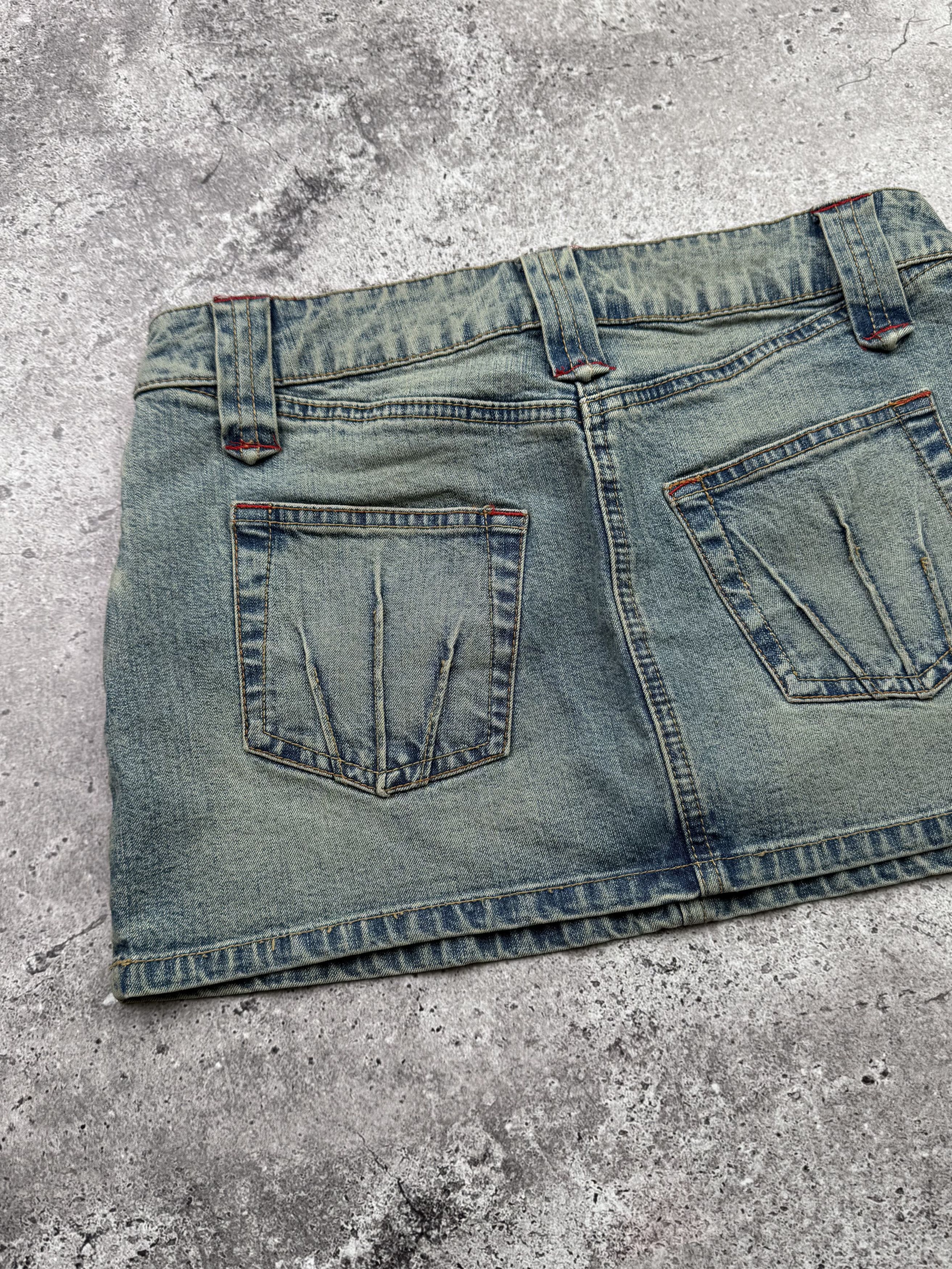 Japanese Brand Vintage Faded Mini Skirt C315(V642)(E8) Size 27" / US 4 / IT 40 - 5 Thumbnail