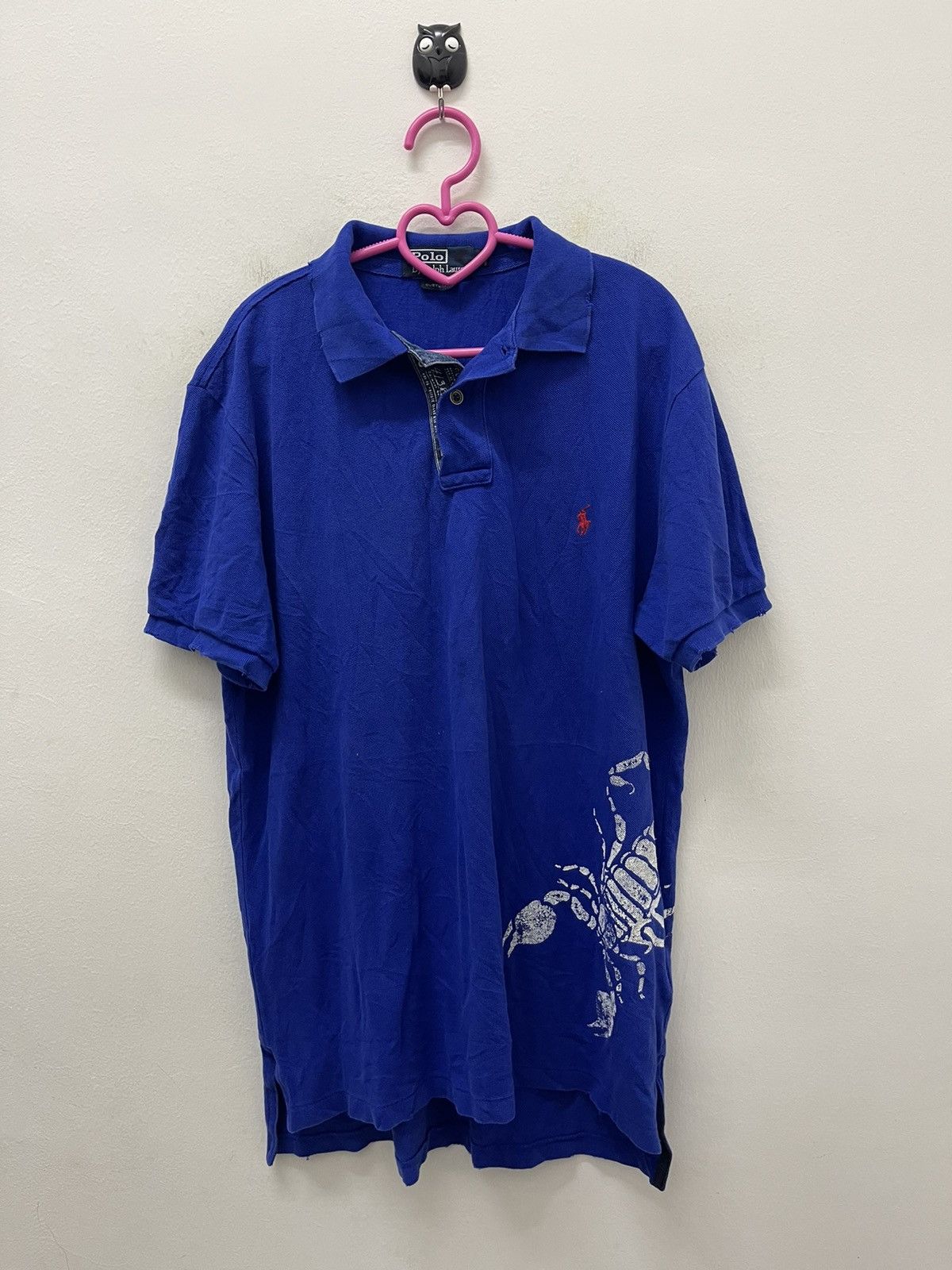 image of Vintage Polo Ralph Laurent Scorpion Polo Shirt in Blue, Men's (Size Large)