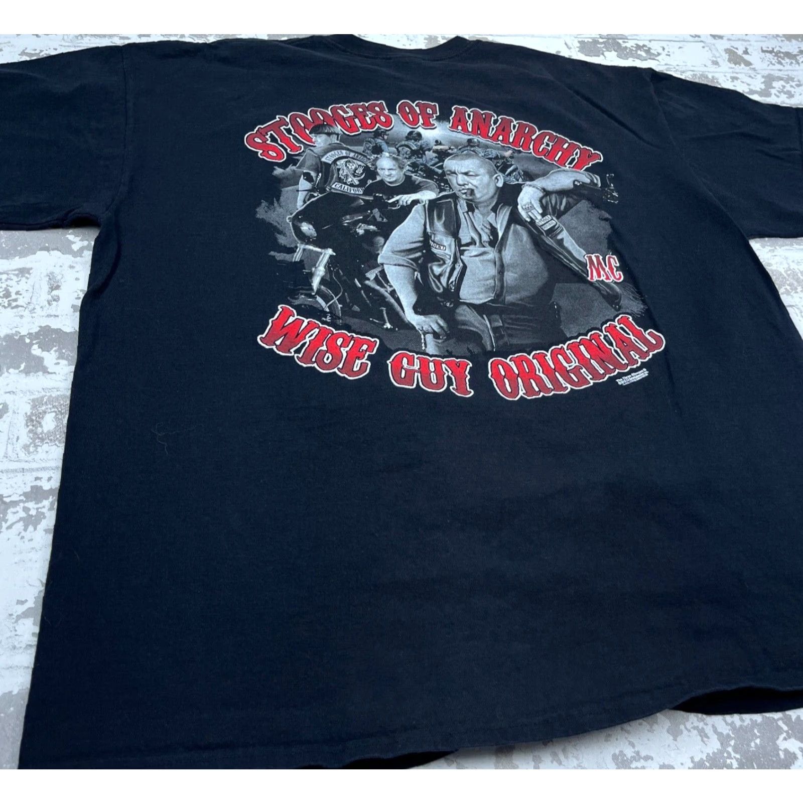 Gildan VINTAGE Three Stooges Shirt Men XL Black Tee Biker Motorcycle Y2K Movie Promo Size US XL / EU 56 / 4 - 6 Thumbnail