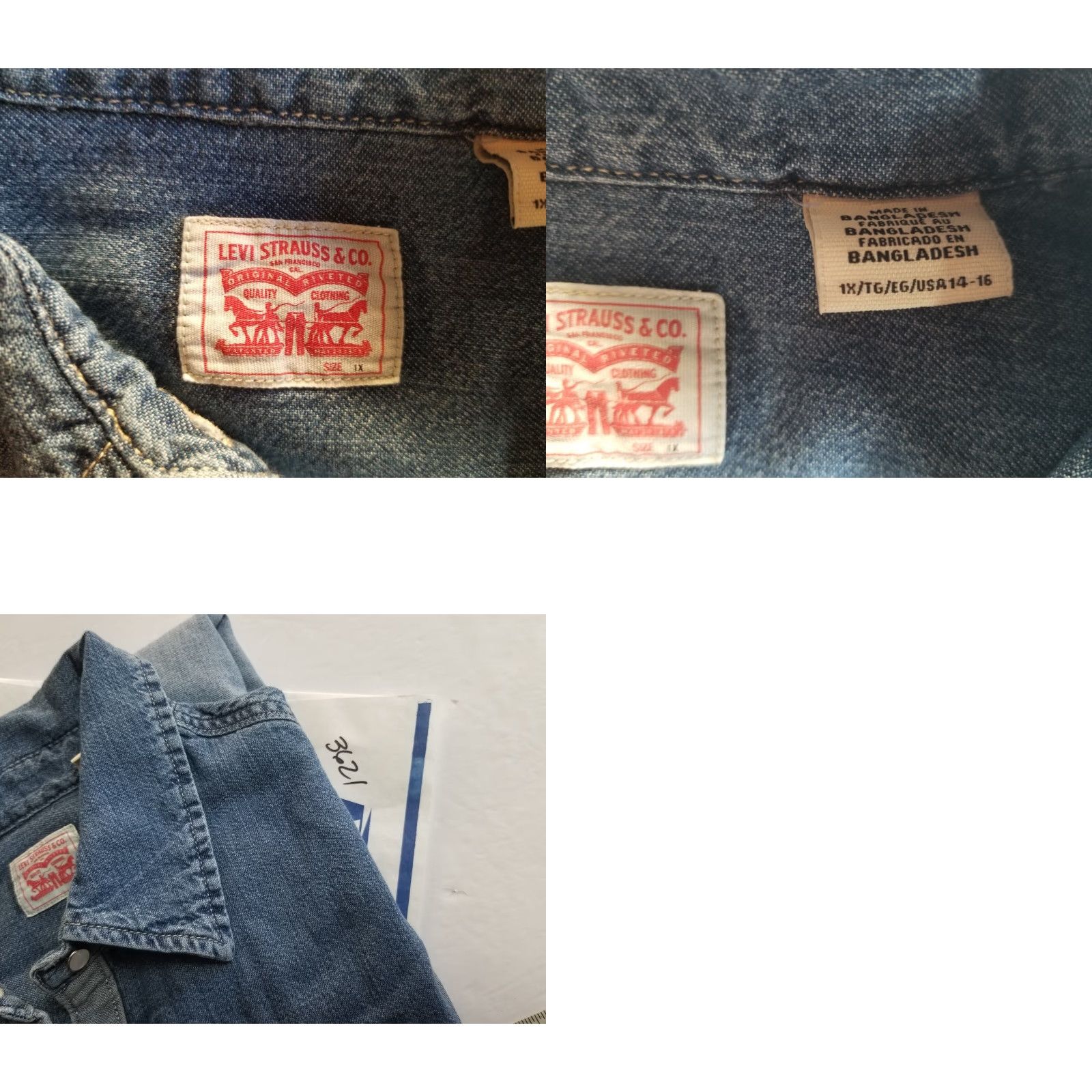Levi's Levi's Western Pearl Snap Shirt Top Womens Plus Size 1X Light Blue Denim Stretch Shirt Women Cowboy Western Mens? Size XL / US 12-14 / IT 48-50 - 9 Thumbnail