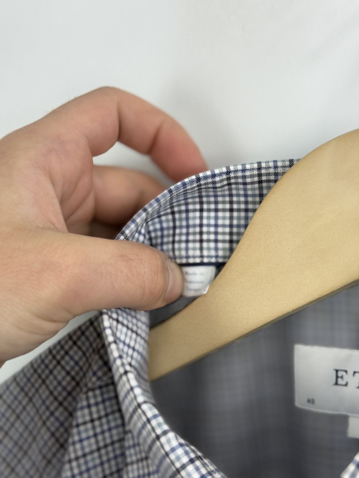 Etro 🇮🇹 Eton Slim Fit Micro Check Dress Luxury Shirt Rare Size US M / EU 48-50 / 2 - 6 Thumbnail