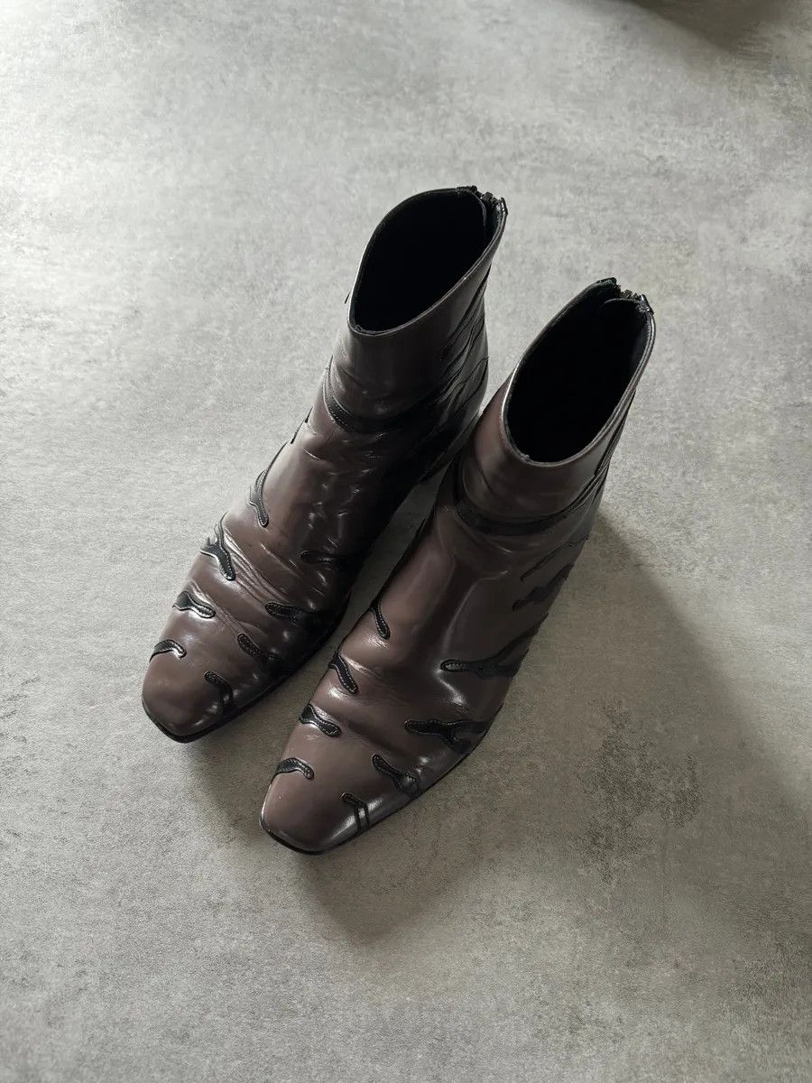 Prada 2000s Prada Zebra Brown Leather Boots Size US 7 / IT 37 - 4 Thumbnail