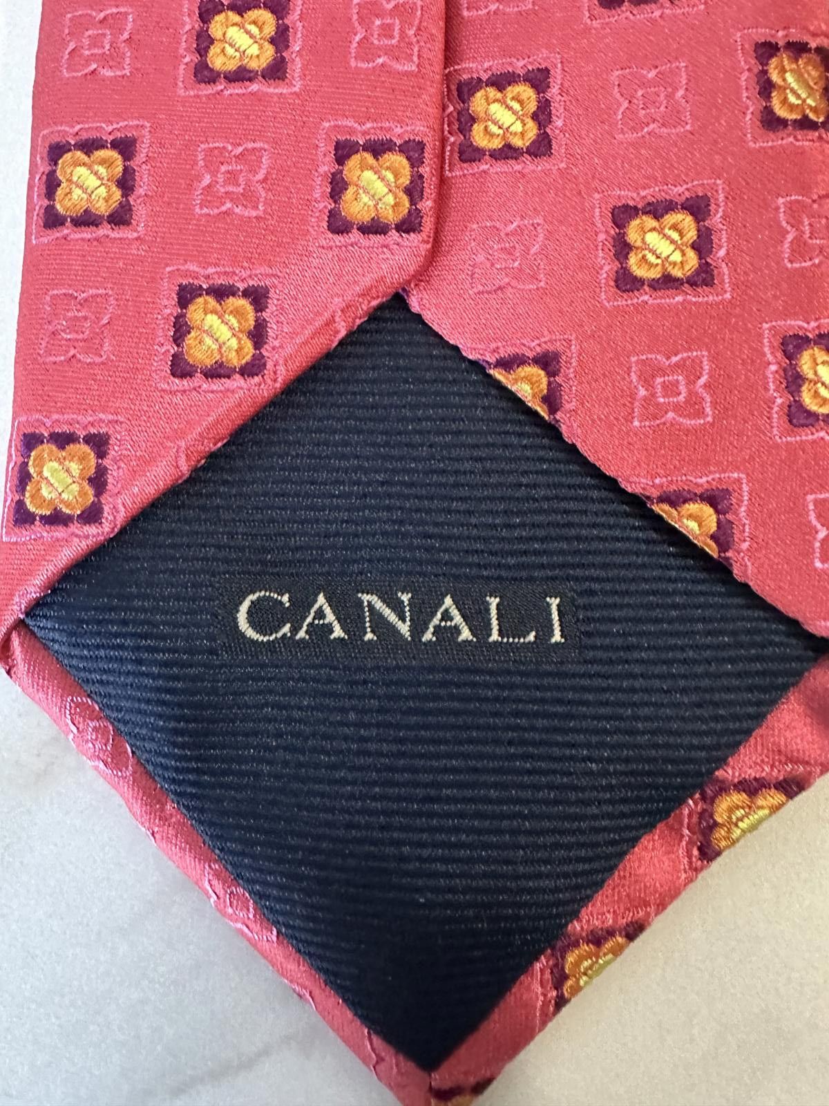Canali Canali classic Italian silk geometric medallion neck tie Size ONE SIZE - 3 Thumbnail