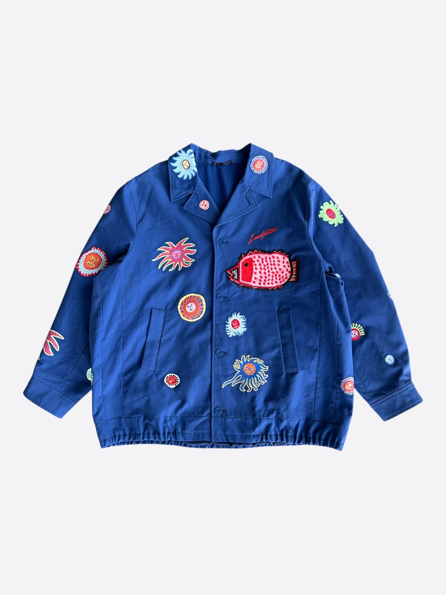 Louis Vuitton Louis Vuitton Yayoi Kusama Blue & Multicolor Faces Jacket Size US XXL / EU 58 / 5 - 1 Thumbnail