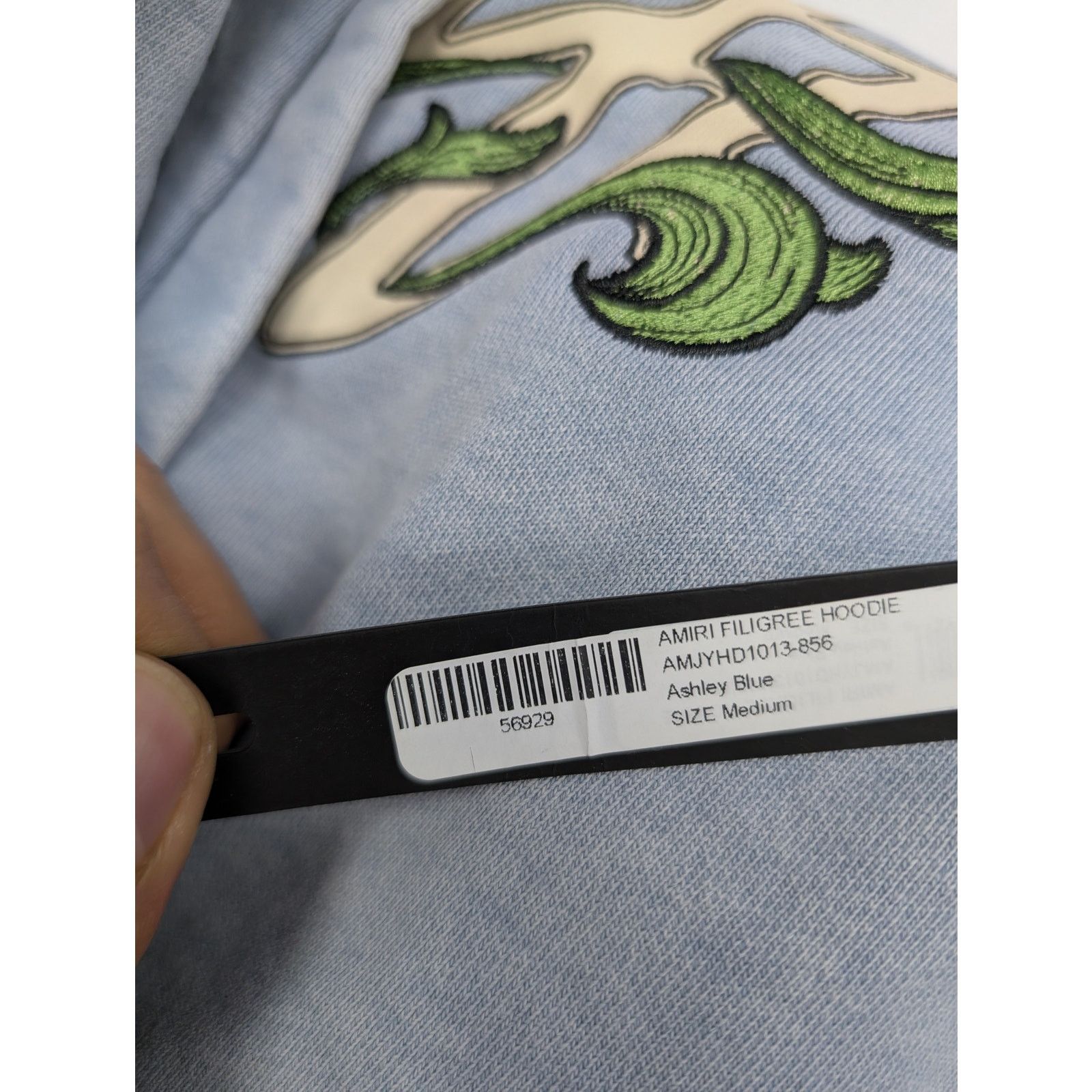 Amiri o1rshd1 Q:4 / Amiri Filigree Hoodie in Ashley Blue Size US M / EU 48-50 / 2 - 12 Thumbnail