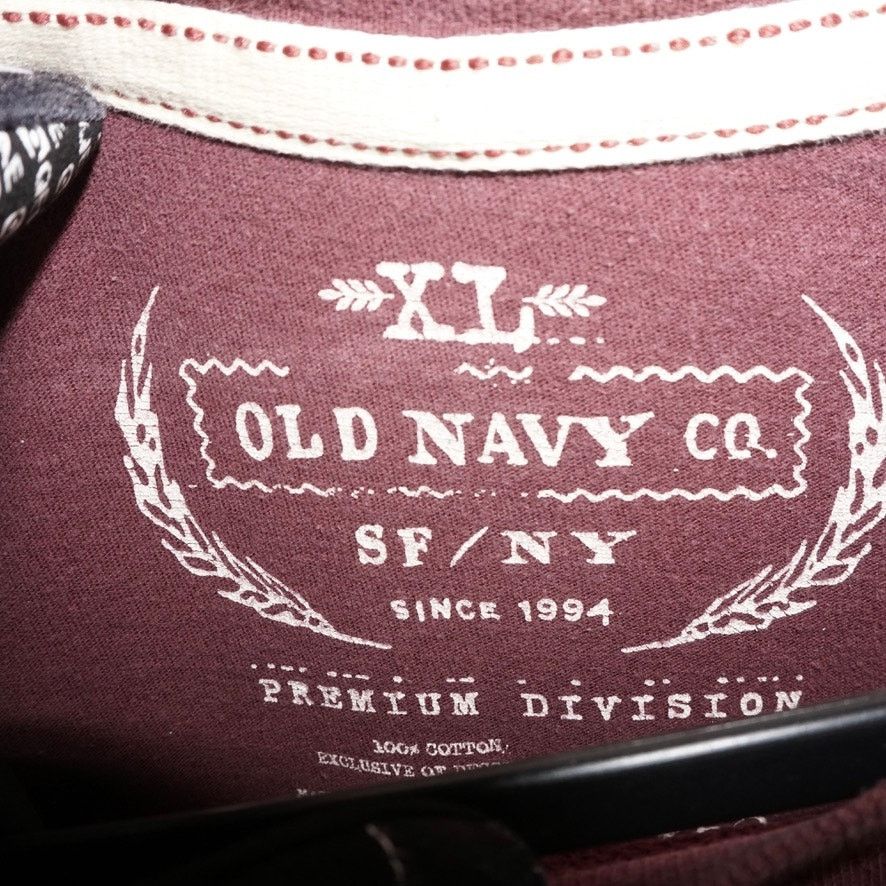 Old Navy Vintage / Y2K Old Navy maroon LS raw hem 00s deer t-shirt Size US XL / EU 56 / 4 - 3 Thumbnail