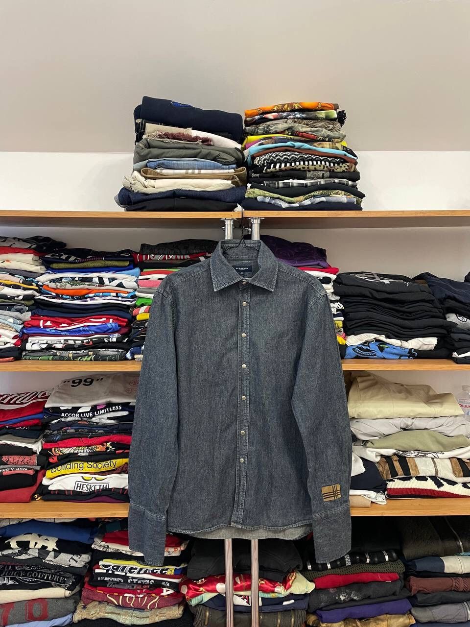 Vintage Burberry Denim Button Up Shirt