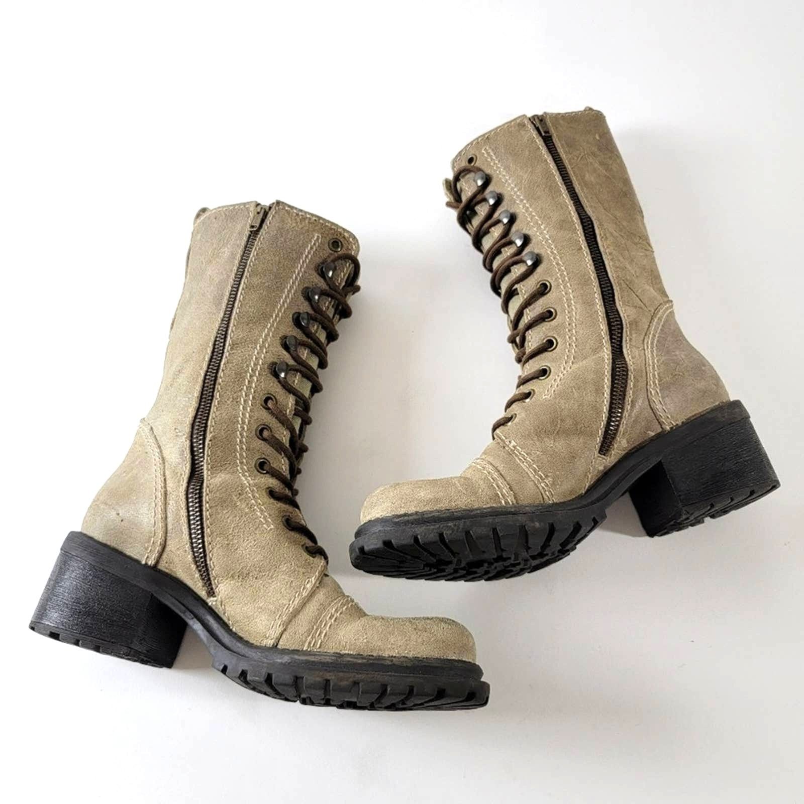 ESPIRIT Vintage 90s Grunge Combat Chunky Platform Boots - 7 Size US 7 / IT 37 - 3 Thumbnail