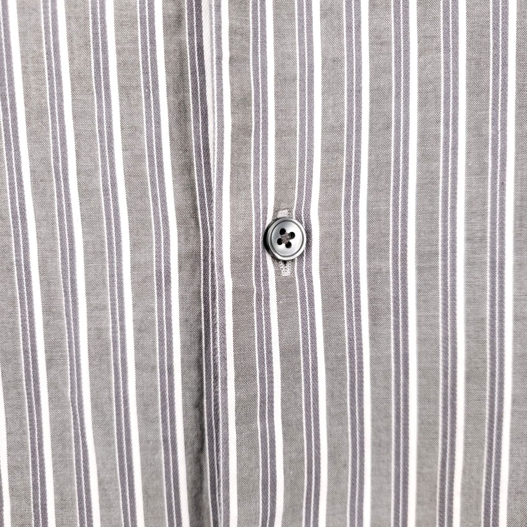 Chaps Chaps Shirt Mens XL Button-Up Gray Striped Modern Long Sleeves Cotton Casual Size US XL / EU 56 / 4 - 5 Thumbnail