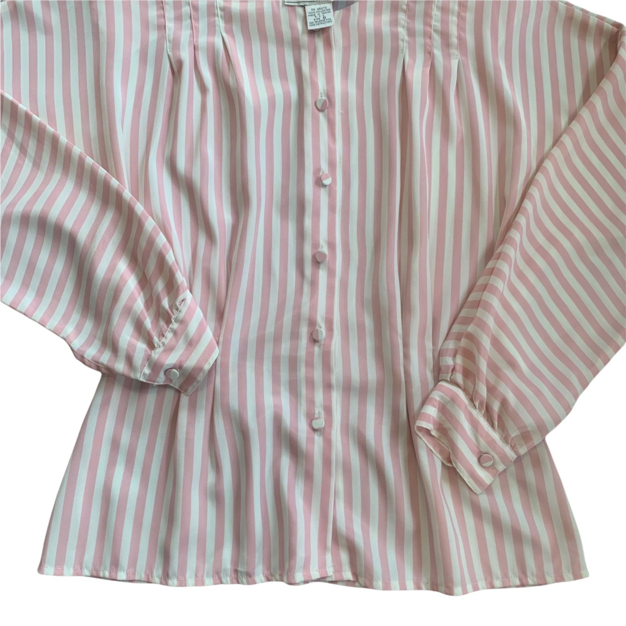 Vintage Vintage Whitney Lang Petite Striped Pastel Goth Blouse 8 Size M / US 6-8 / IT 42-44 - 6 Thumbnail