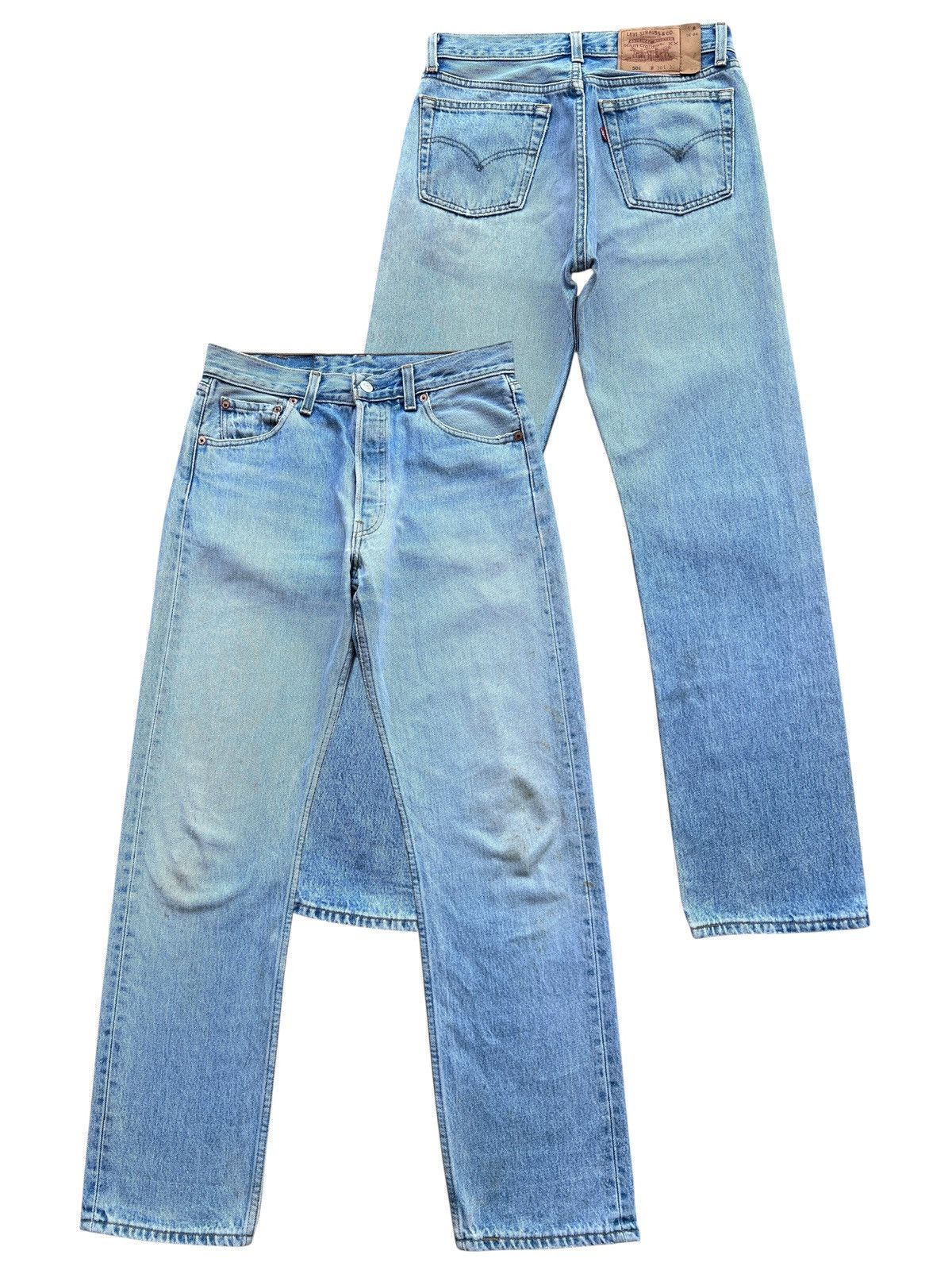 Levi's Vintage 90s Levi’s 501 USA Stone Wash Denim Jeans 30x30 Size 30" / US 8 / IT 44 - 1 Thumbnail