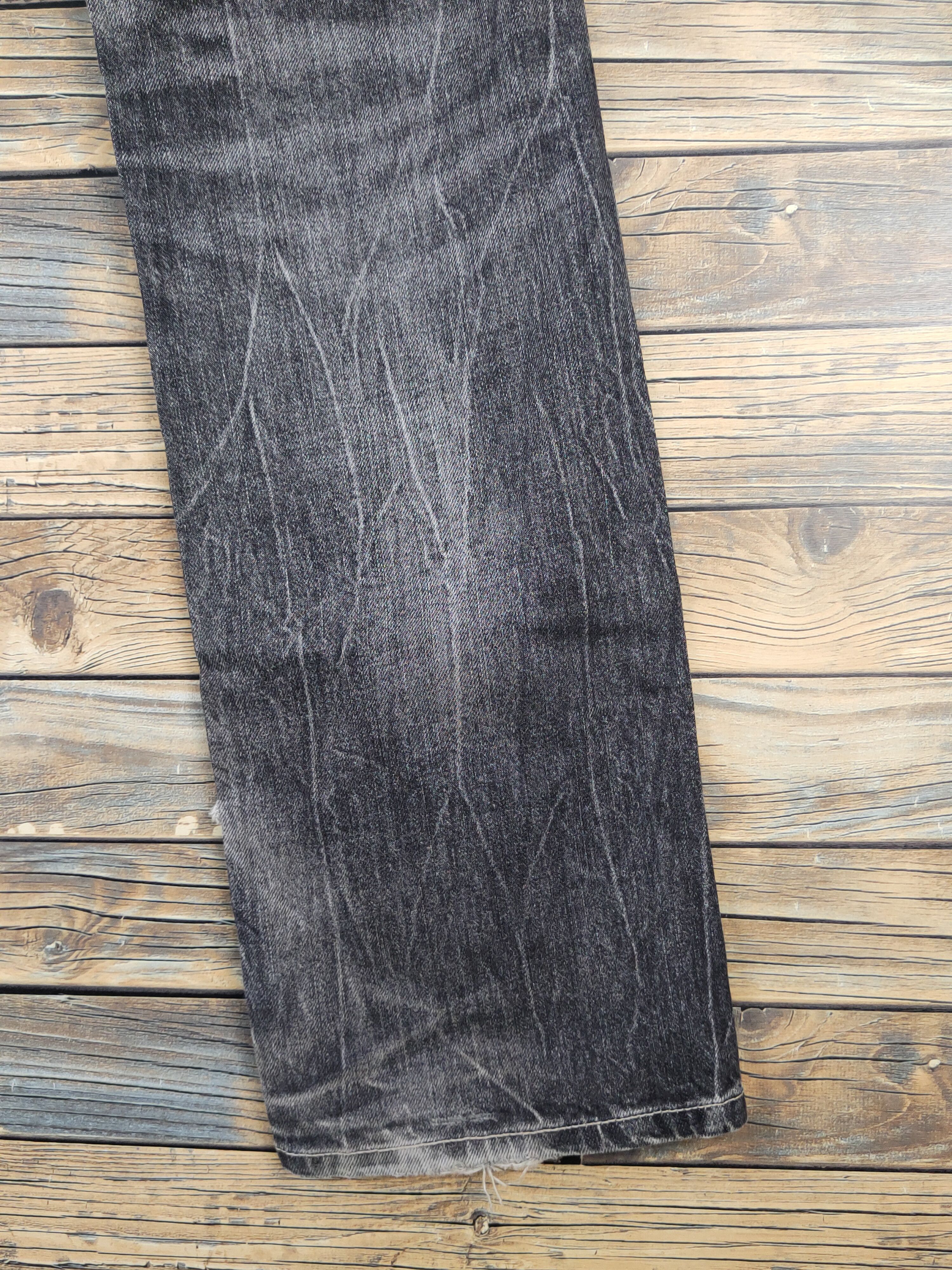 Japanese Brand Pasta Denim Black Distressed Ripped Jeans #W1415 Size US 31 - 16 Thumbnail