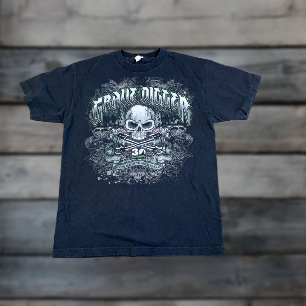 Vintage VINTAGE Grave Digger Monster Jam T-Shirt Adult Medium Black 2012 30th Anniversary Graphic Print Skull Men M Size US M / EU 48-50 / 2 - 1 Thumbnail