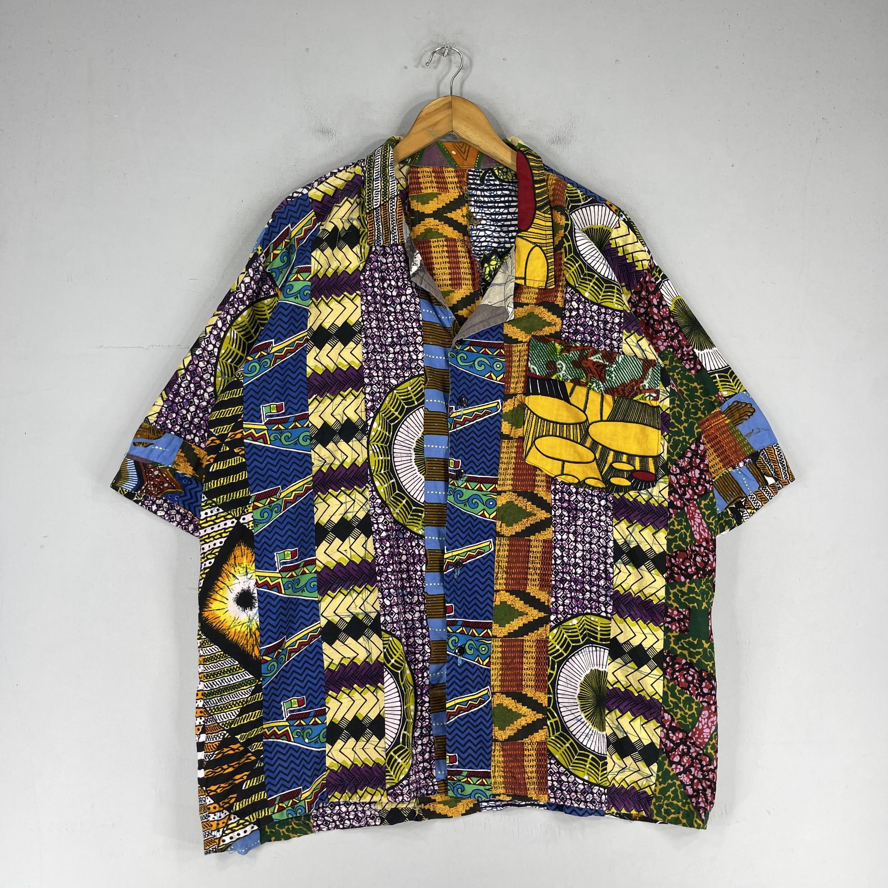 Japanese Brand × Vintage Vintage Abstract Tribal Native Reconstruct Shirt Button Up Size US XL / EU 56 / 4 - 4 Thumbnail