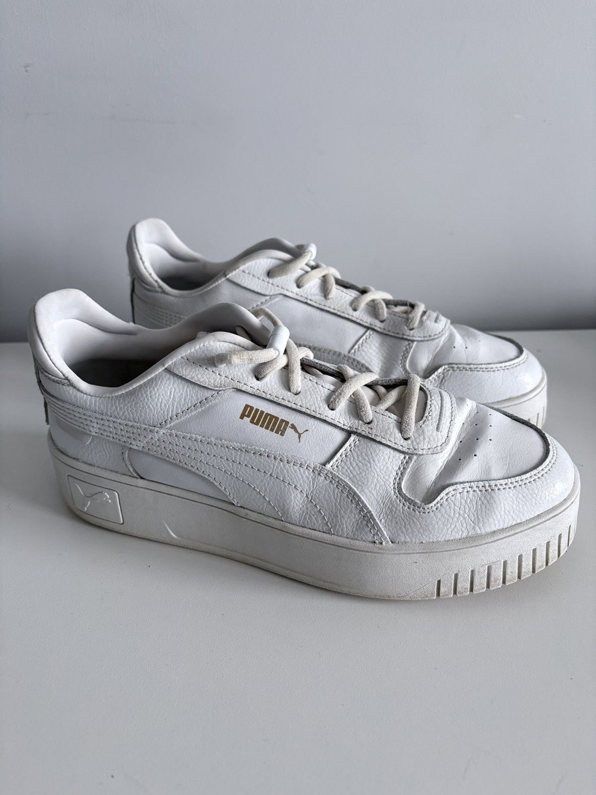 Puma Puma Carina Lift leather white platform women's size 39 Size US 9 / IT 39 - 3 Thumbnail