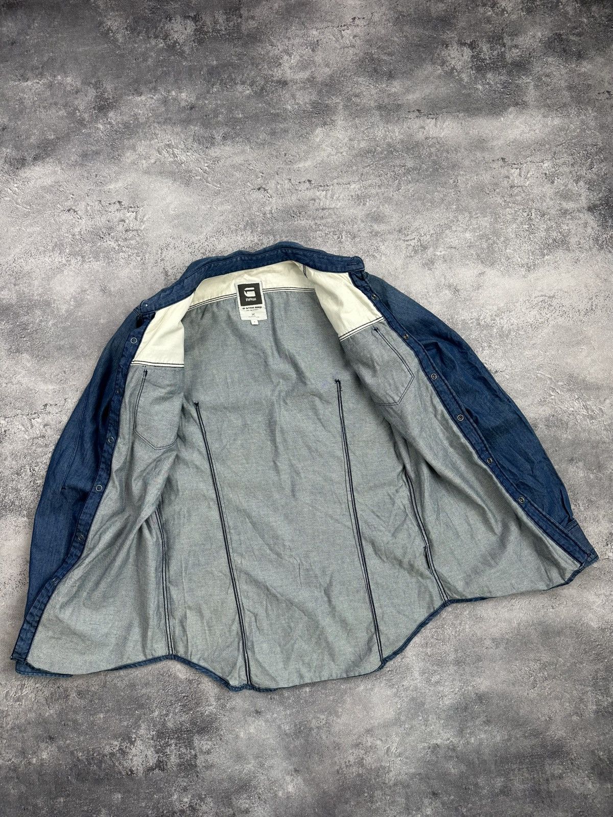 G-Star G-Star Raw Denim Shirt Blue Western Faded Over Shirt y2k Size US S / EU 44-46 / 1 - 16 Thumbnail