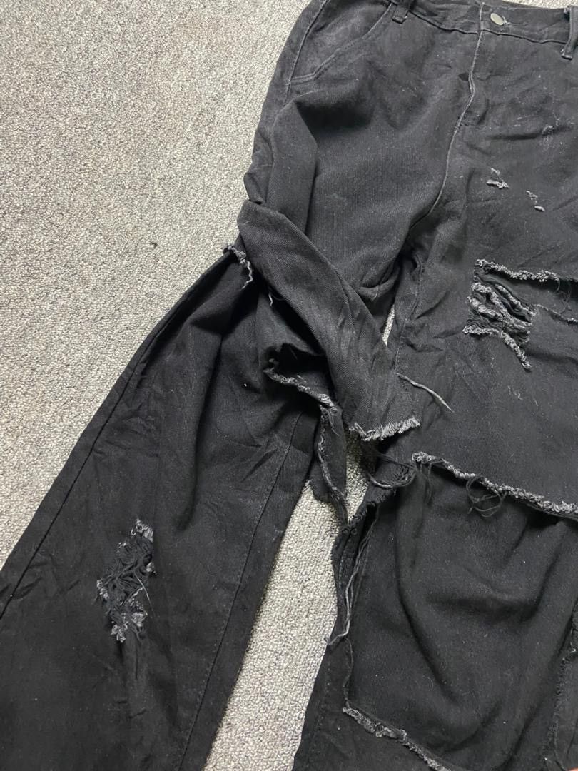 Japanese Brand C.C.U.L Brand Destroyed Double Denim Jeans (197) Size US 28 / EU 44 - 9 Thumbnail