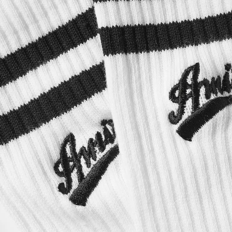 Amiri o1gr1nt0325 Size: 41-42 / Varsity Script Socks Black/White Size ONE SIZE - 2 Thumbnail