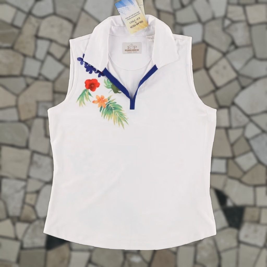 Vintage EP Pro Tour Tech Sleeveless Stretch Polo Shirt White Women's M Shirt Women M White EP Pro Tour Tech Sleeveless Polo Shirt Size M / US 6-8 / IT 42-44 - 1 Thumbnail