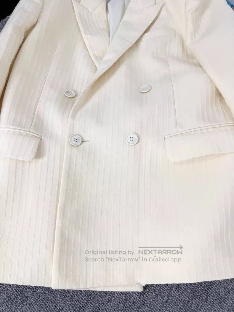 Saint Laurent Paris Saint Laurent Paris Beige Fine Stripe Suit Set Size US M / EU 48-50 / 2 - 3 Thumbnail