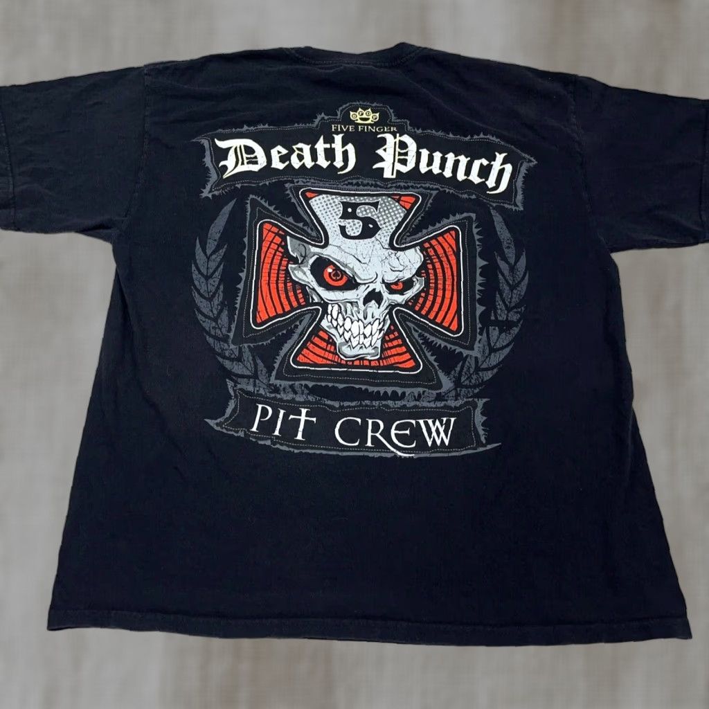 AAA VINTAGE 5 FINGER DEATH PUNCH SHIRT Men XL Black Tee Tour Band Pit Crew Mercy Y2K Size US XL / EU 56 / 4 - 1 Thumbnail