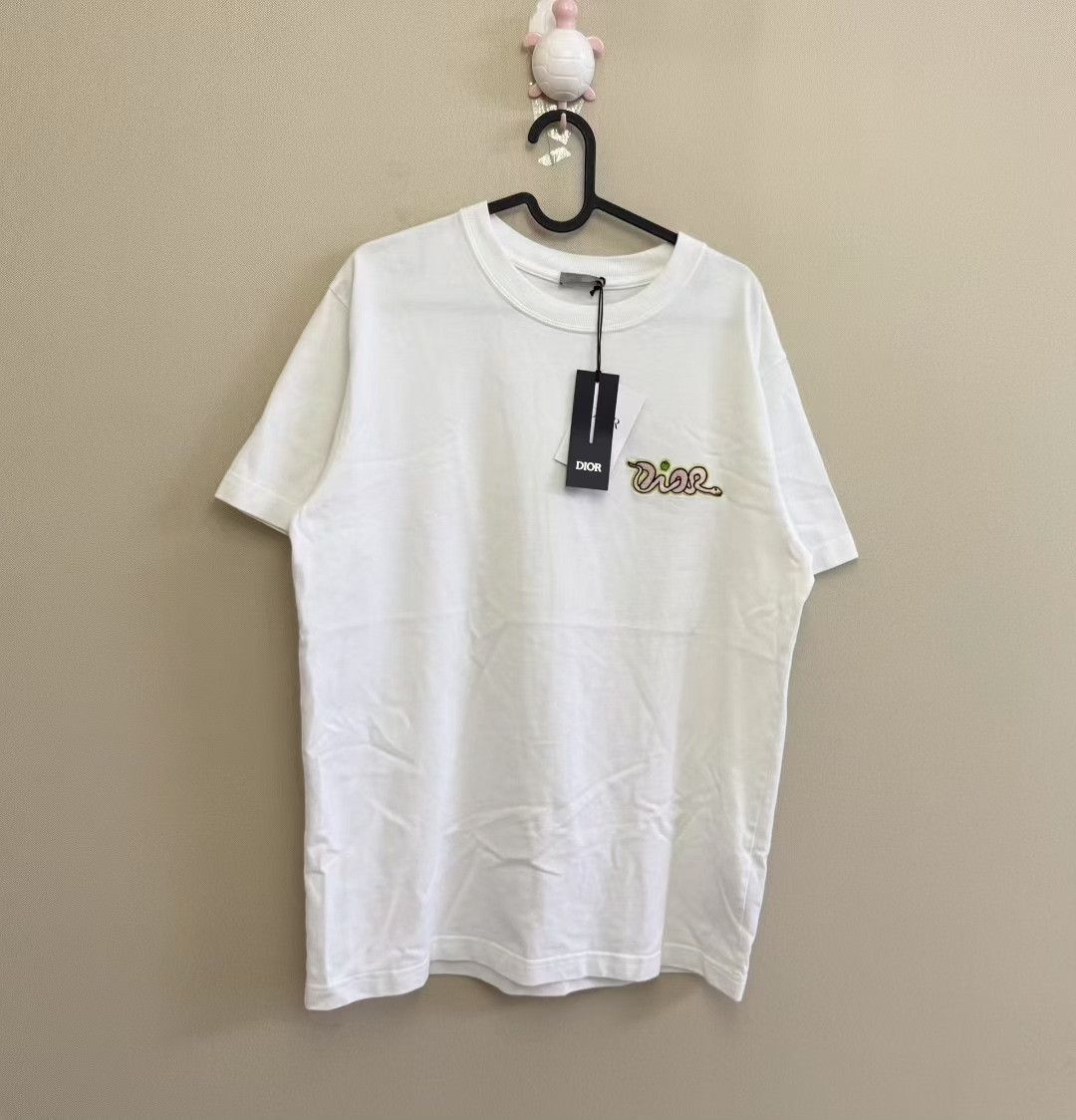 Dior DIOR White Embroidered Logo Short-Sleeve T-Shirt Size S / US 4 / IT 40 - 1 Thumbnail