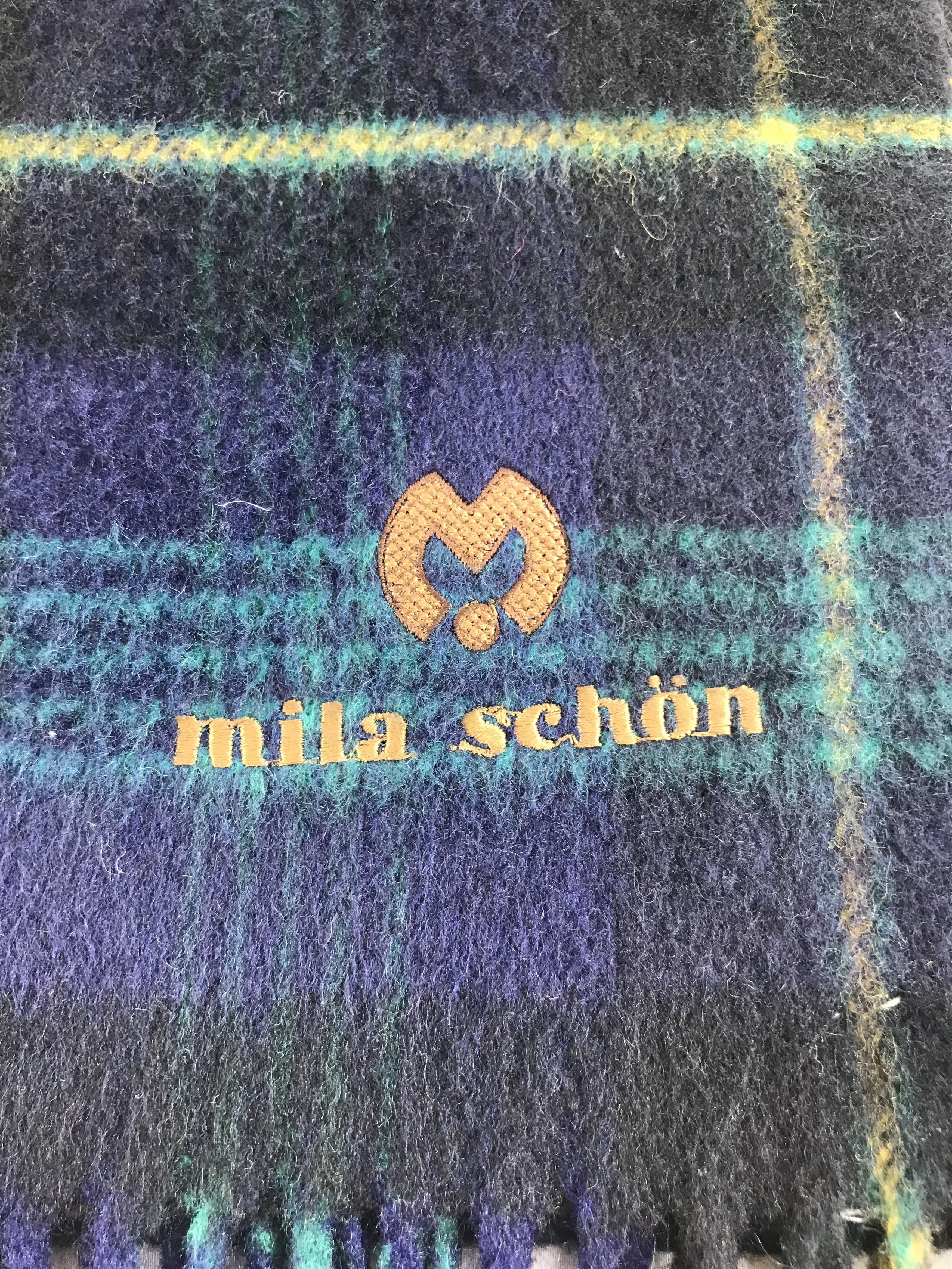 Mila Schon Tartan Wool Scarf Muffler V157