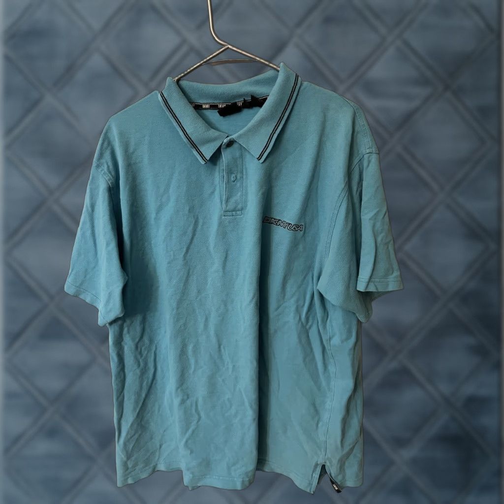 DKNY VINTAGE DKNY Active Polo Shirt Solid Logo Short Sleeve 2XL Blue Mens Size US XXL / EU 58 / 5 - 1 Thumbnail