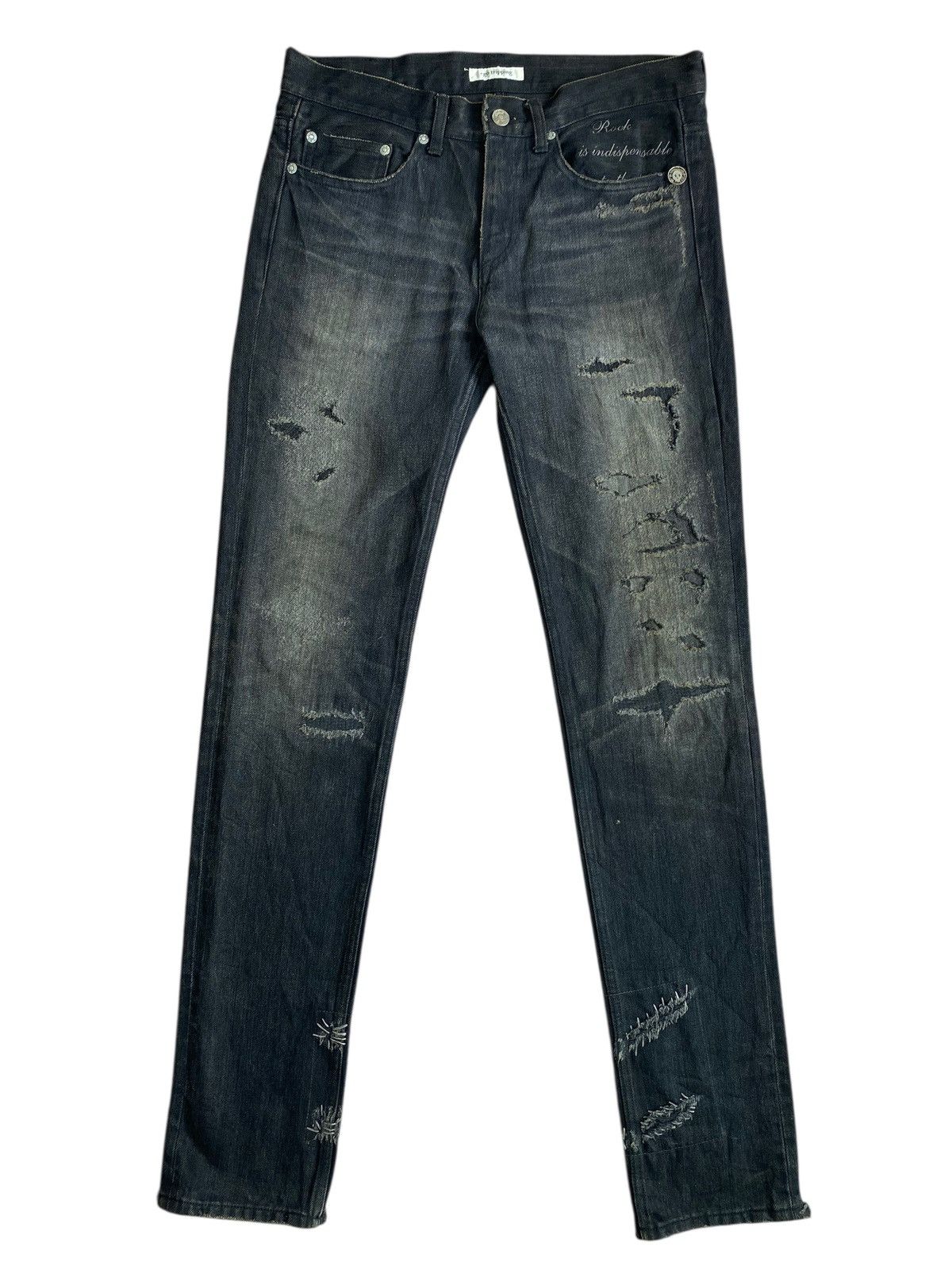 Japanese Brand Ego Tripping Japan Kurt Slim Fit Distressed Denim Size US 31 - 1 Thumbnail