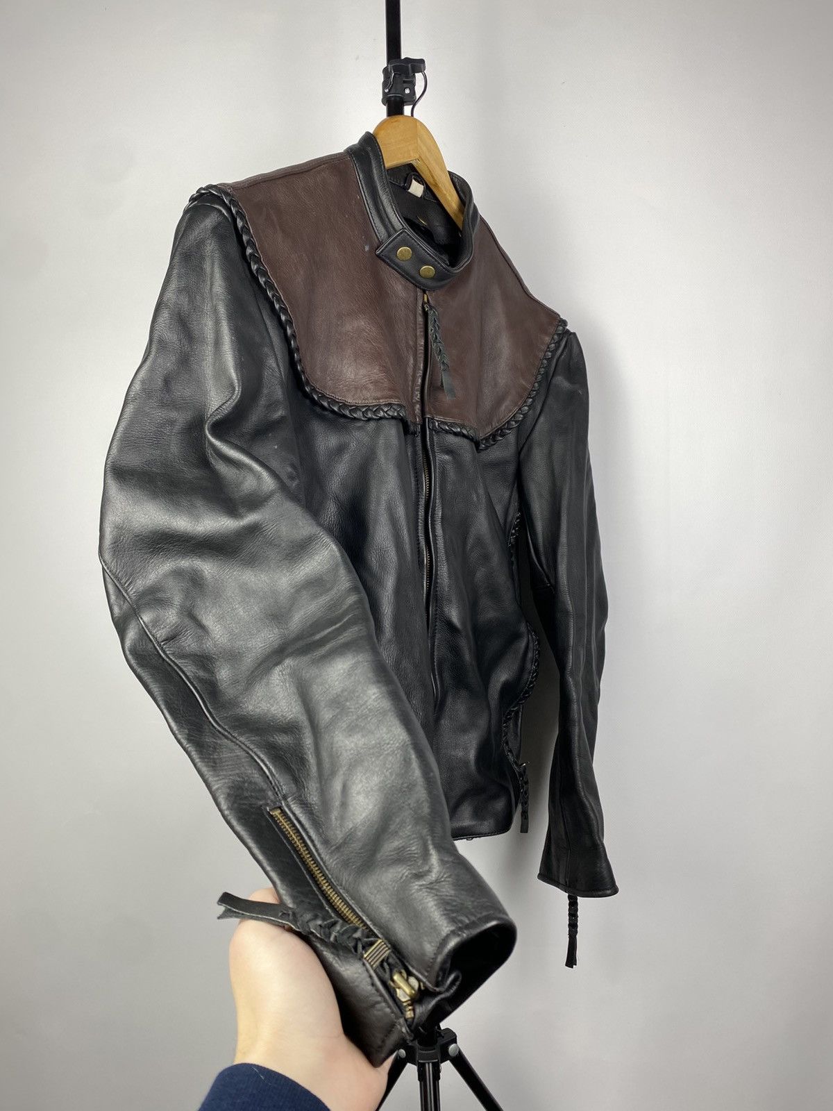 Cowboy Equipment × Vintage Vintage Biker Cowboy Leather MOTO Bomber Jacket Rock Punk Size US L / EU 52-54 / 3 - 6 Thumbnail