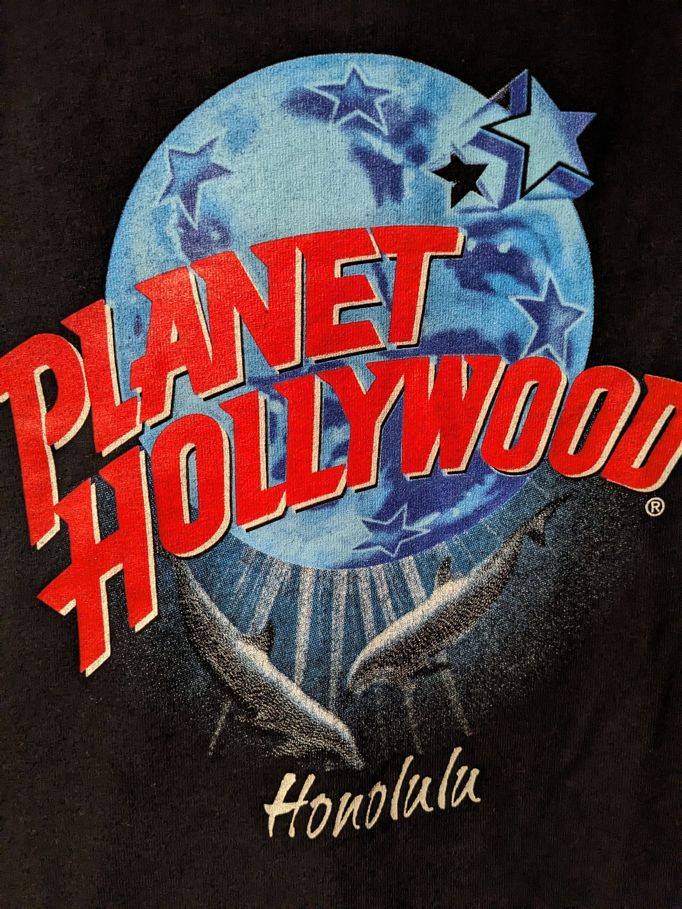 Planet Hollywood × Vintage Vintage 90s Planet Hollywood Honolulu Whale Animal T-Shirt Size US XL / EU 56 / 4 - 2 Thumbnail