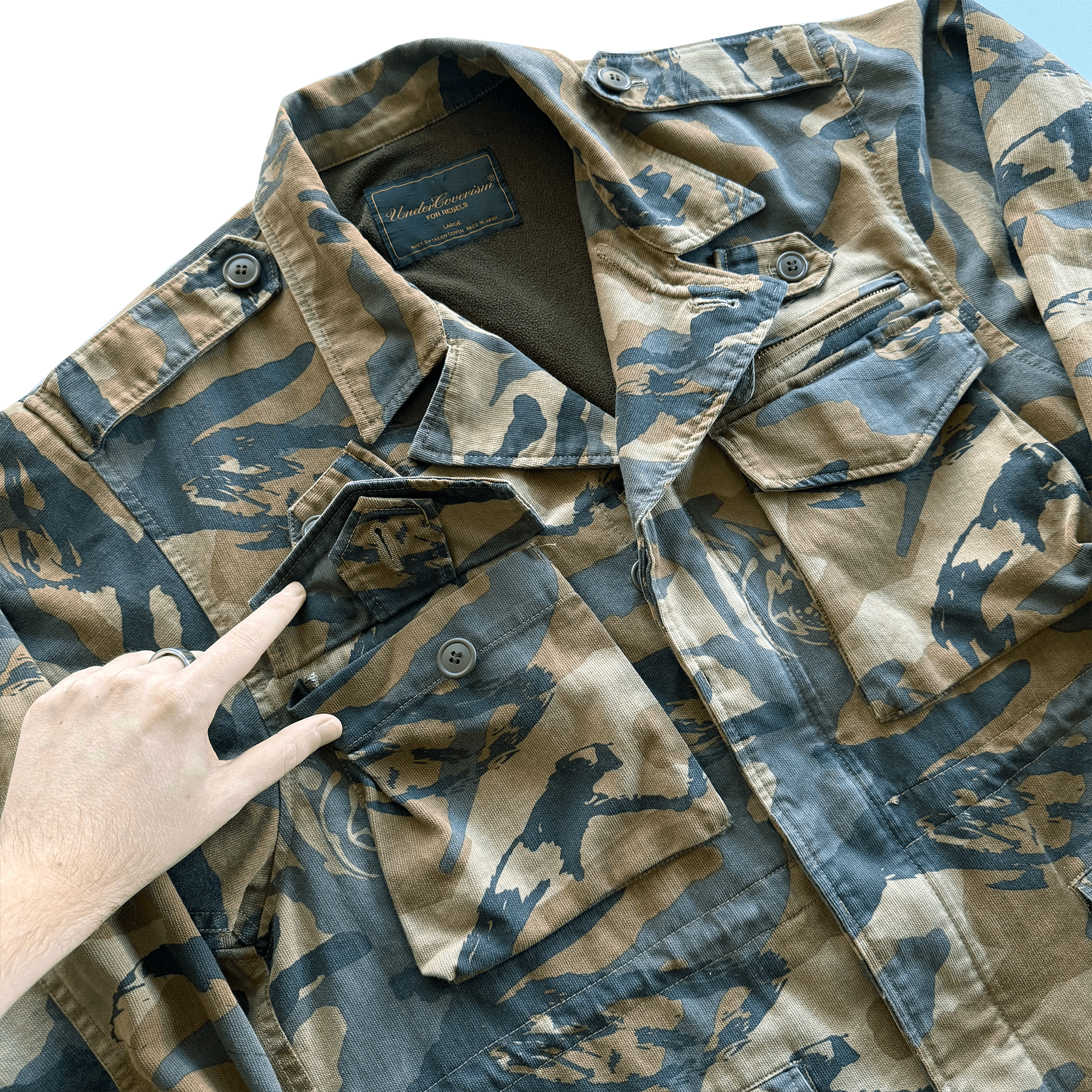 Undercover AW03 Paper Doll Bush Laden Camo Tactical Field Jacket Size US L / EU 52-54 / 3 - 7 Thumbnail